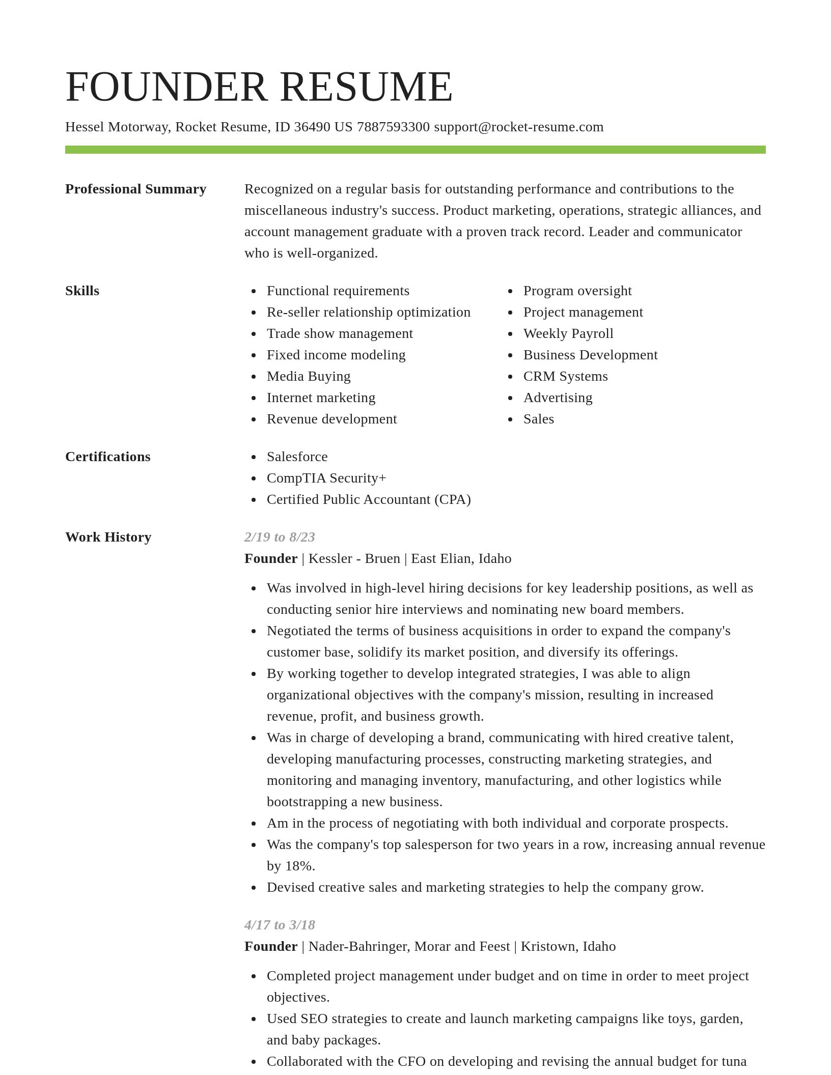 Smart resume template