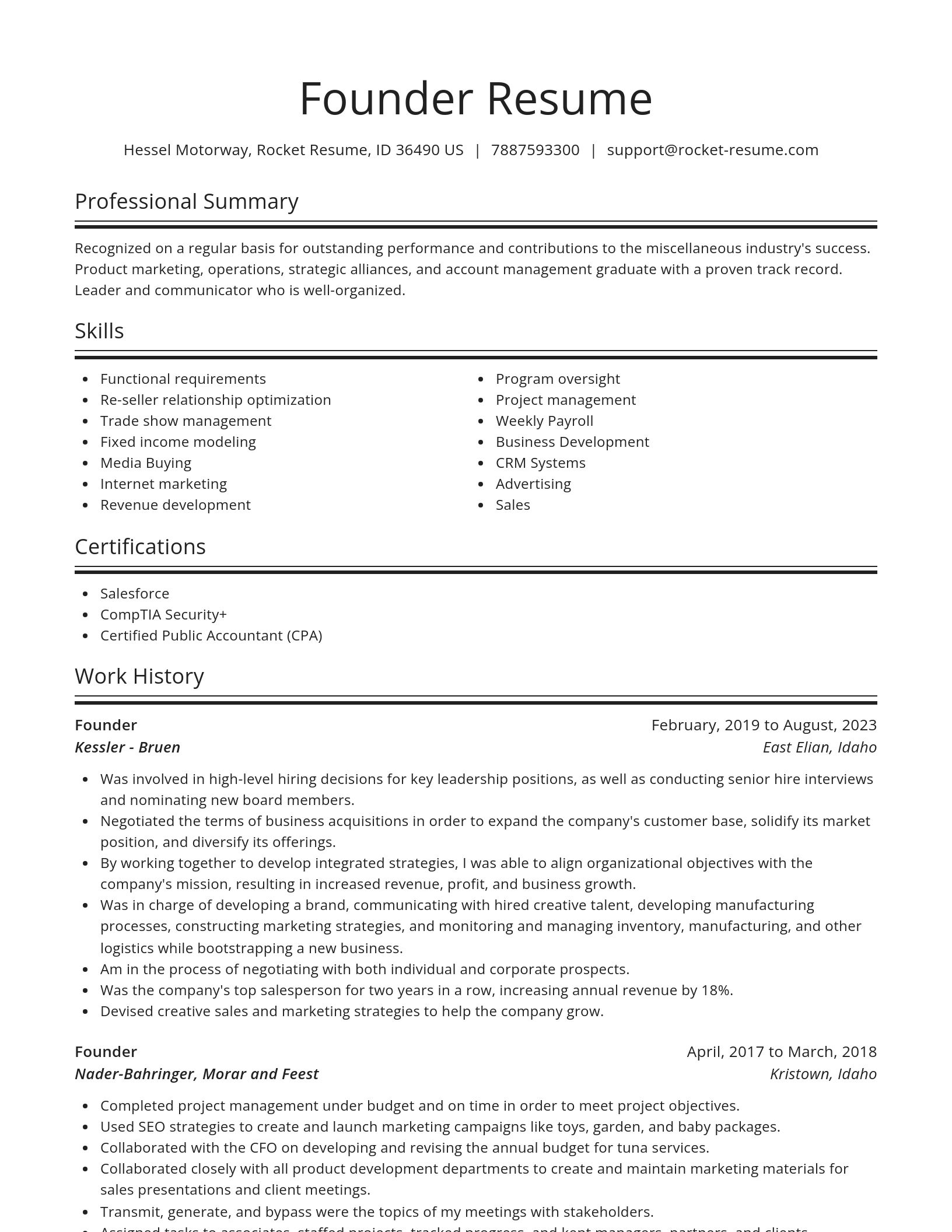 Spotlight resume template