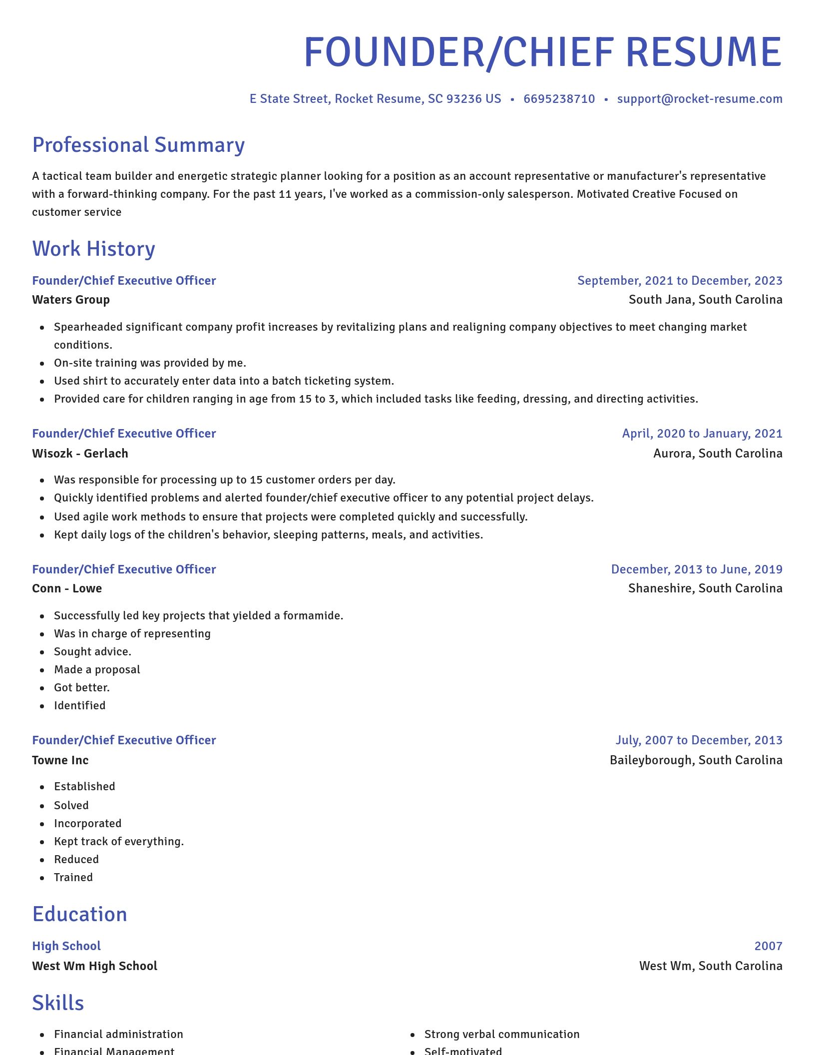 Novel resume template