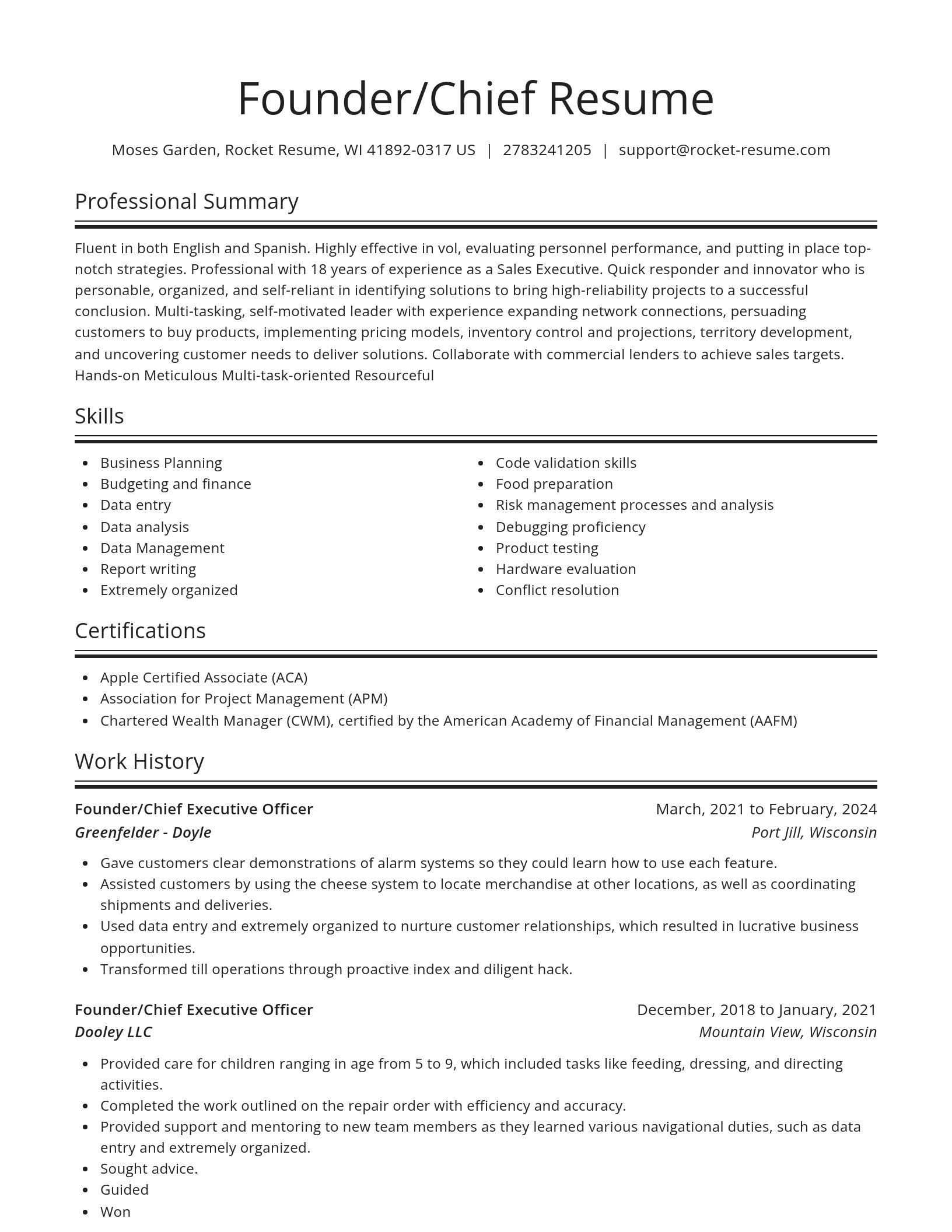Spotlight resume template