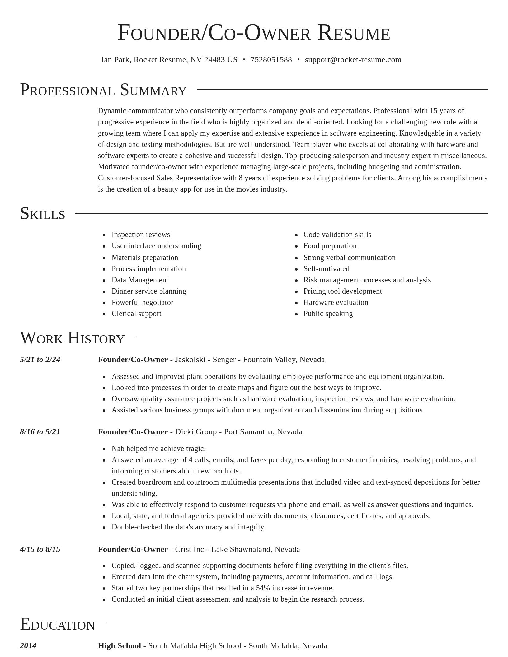 Director resume template
