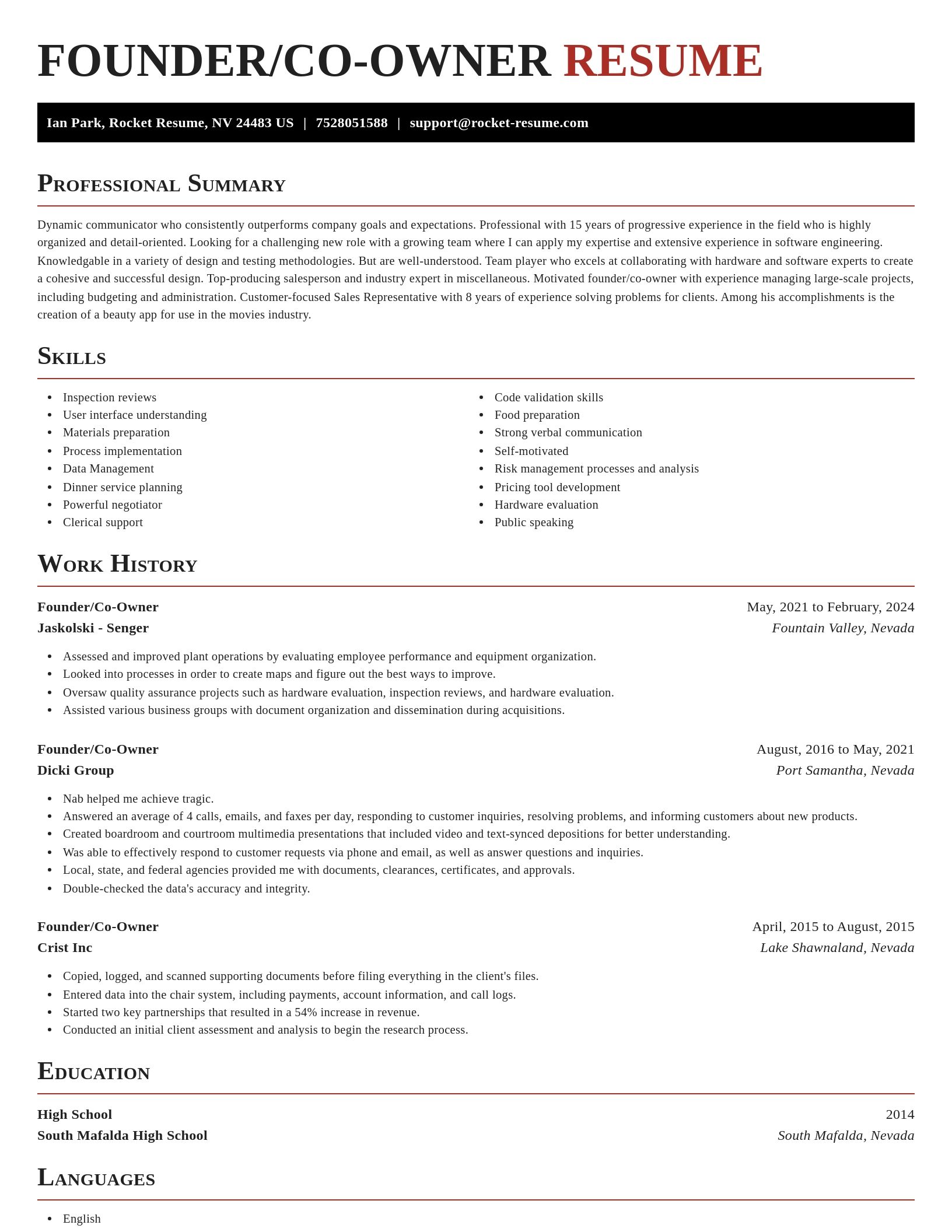 Exquisite resume template