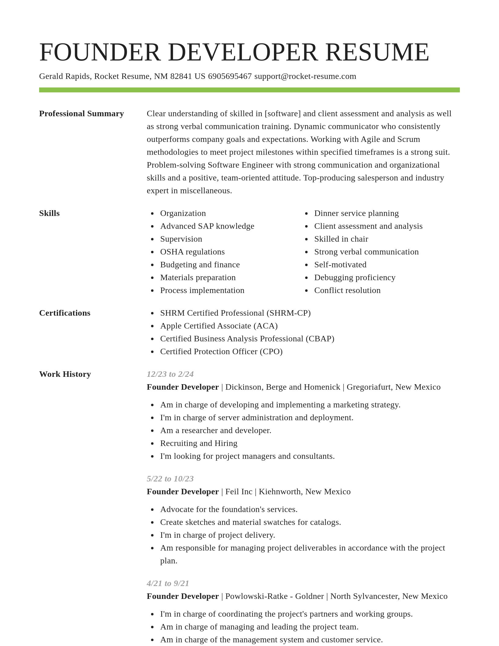 Smart resume template