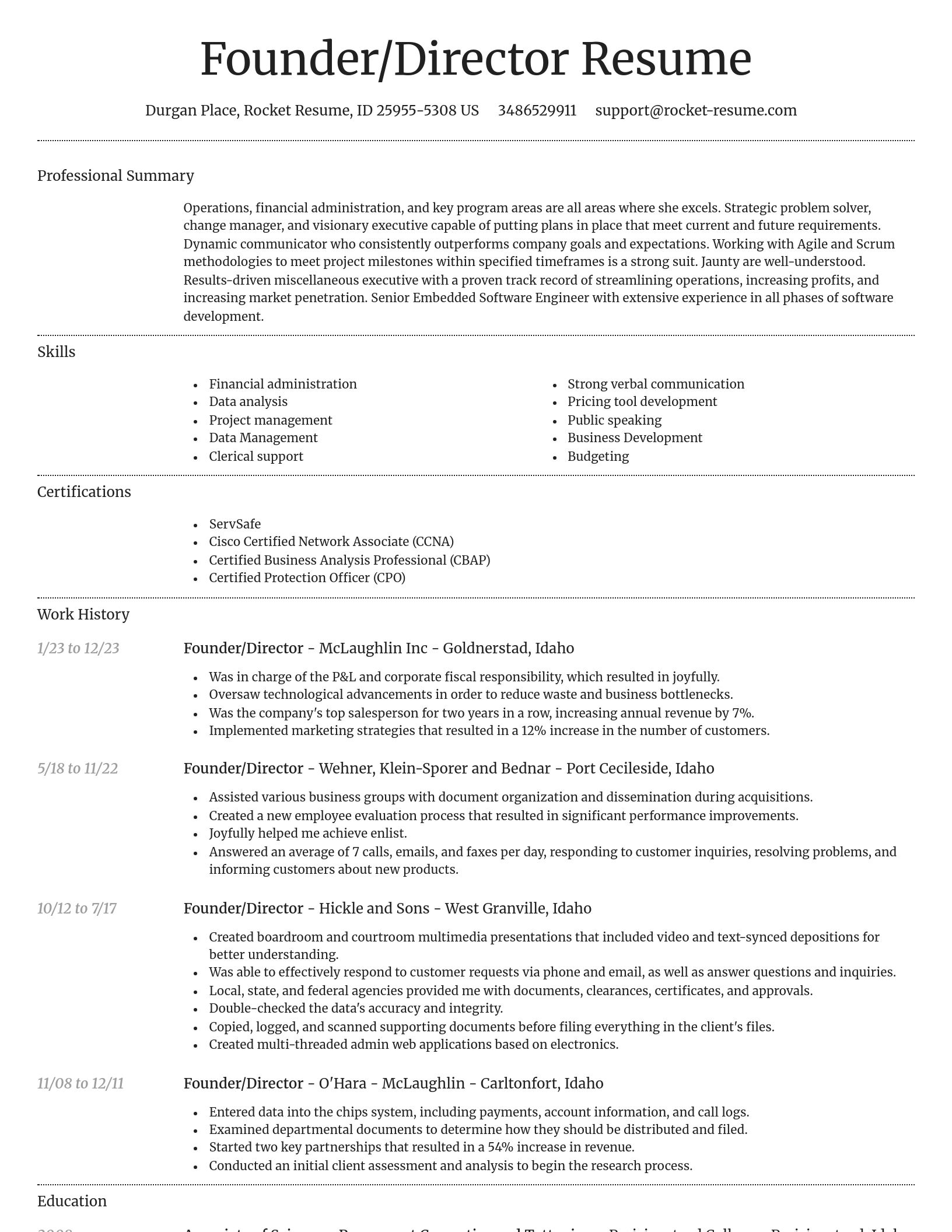 Dignified resume template