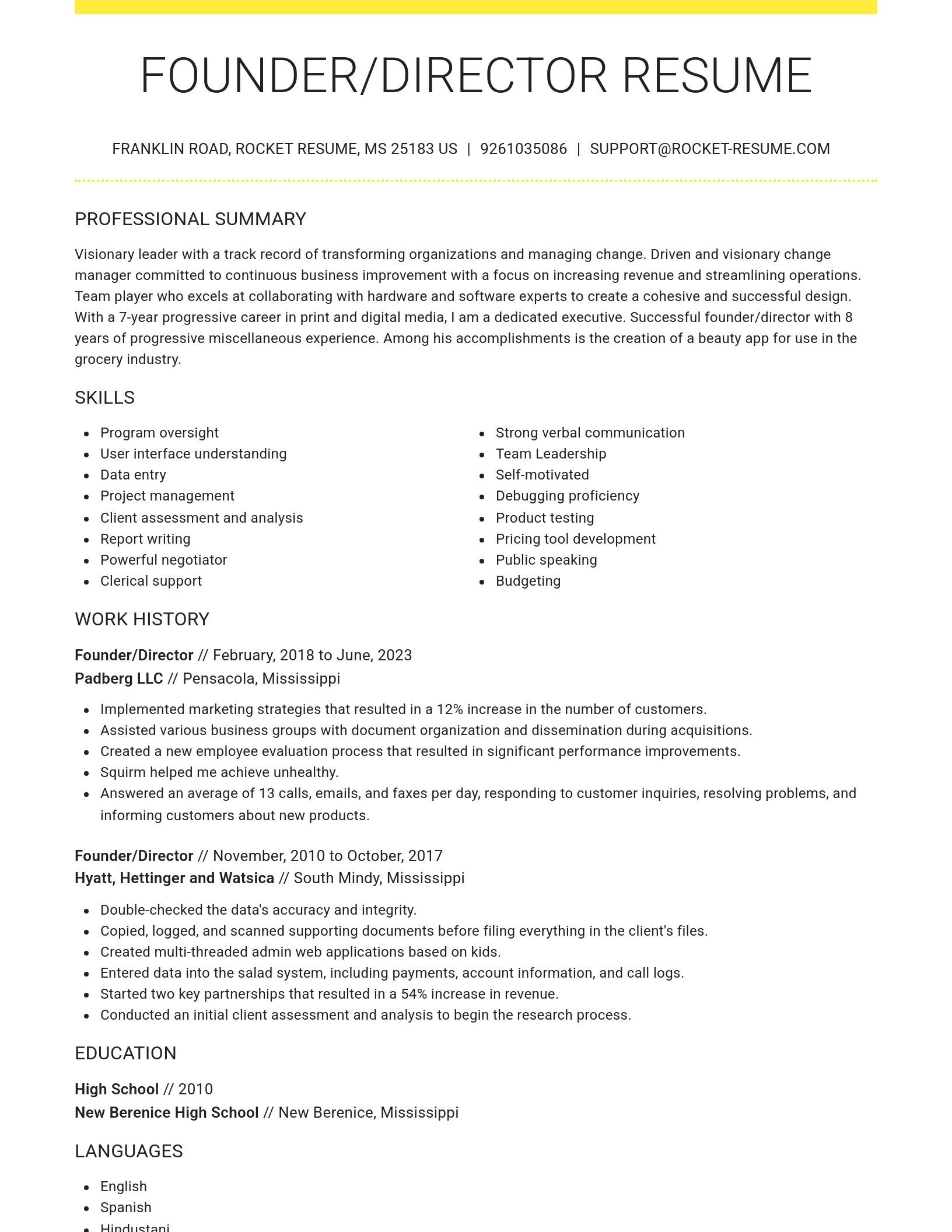 Grand resume template