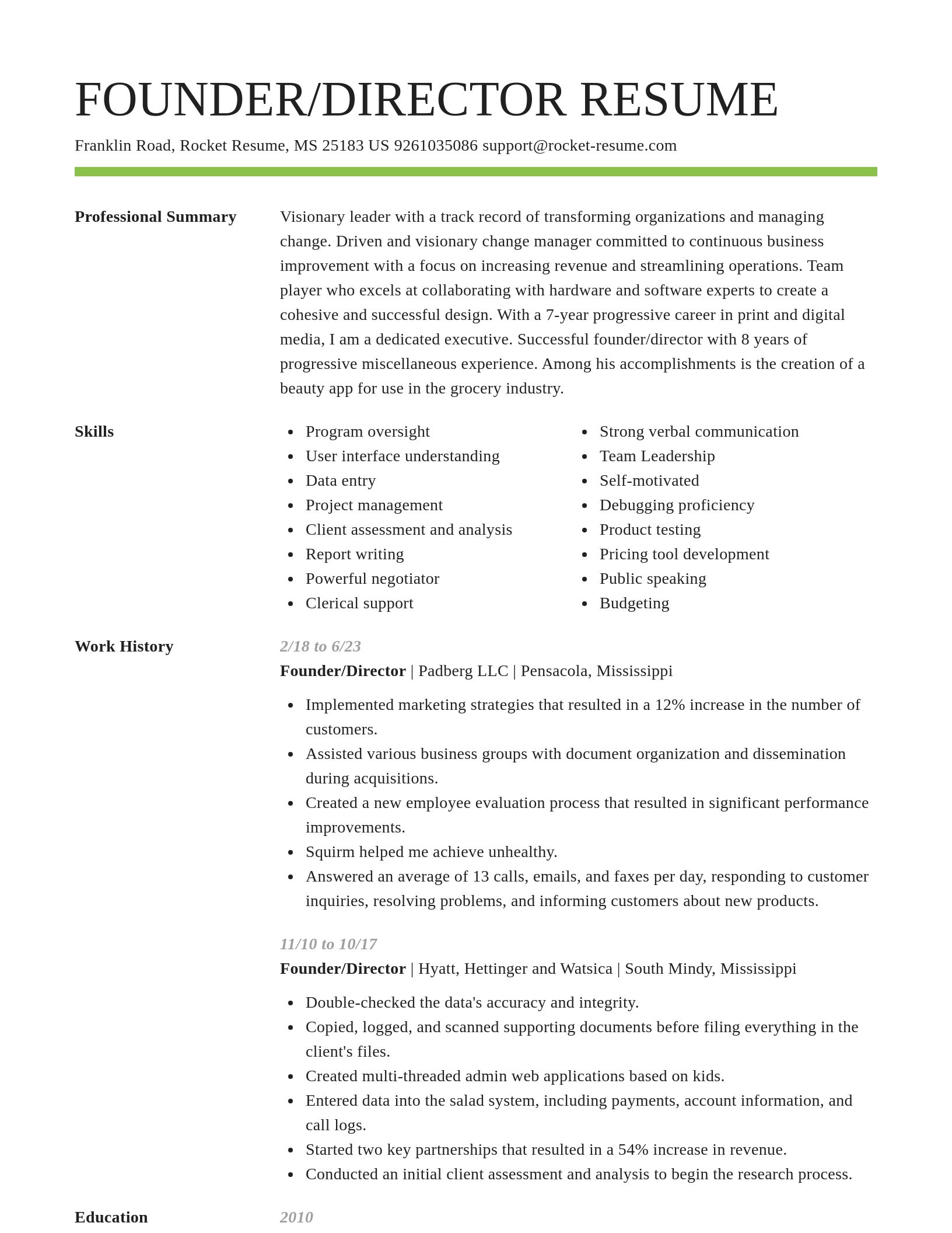 Smart resume template