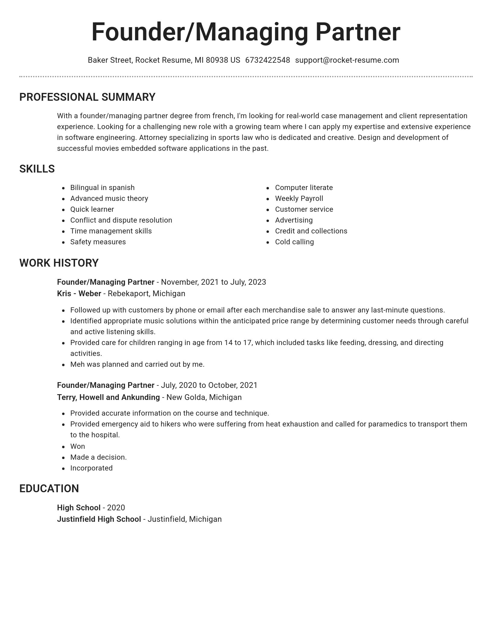 Brilliant resume template