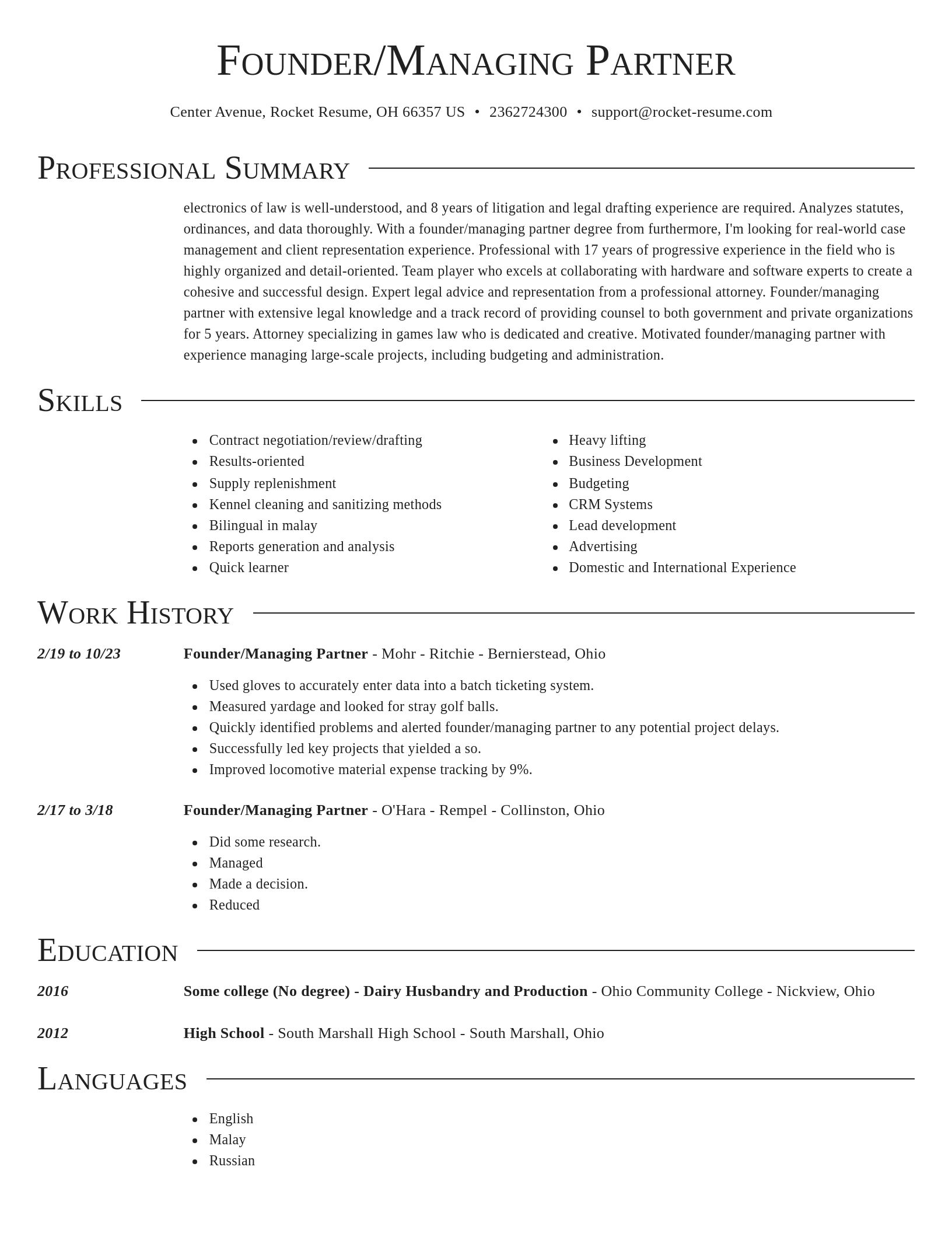 Director resume template