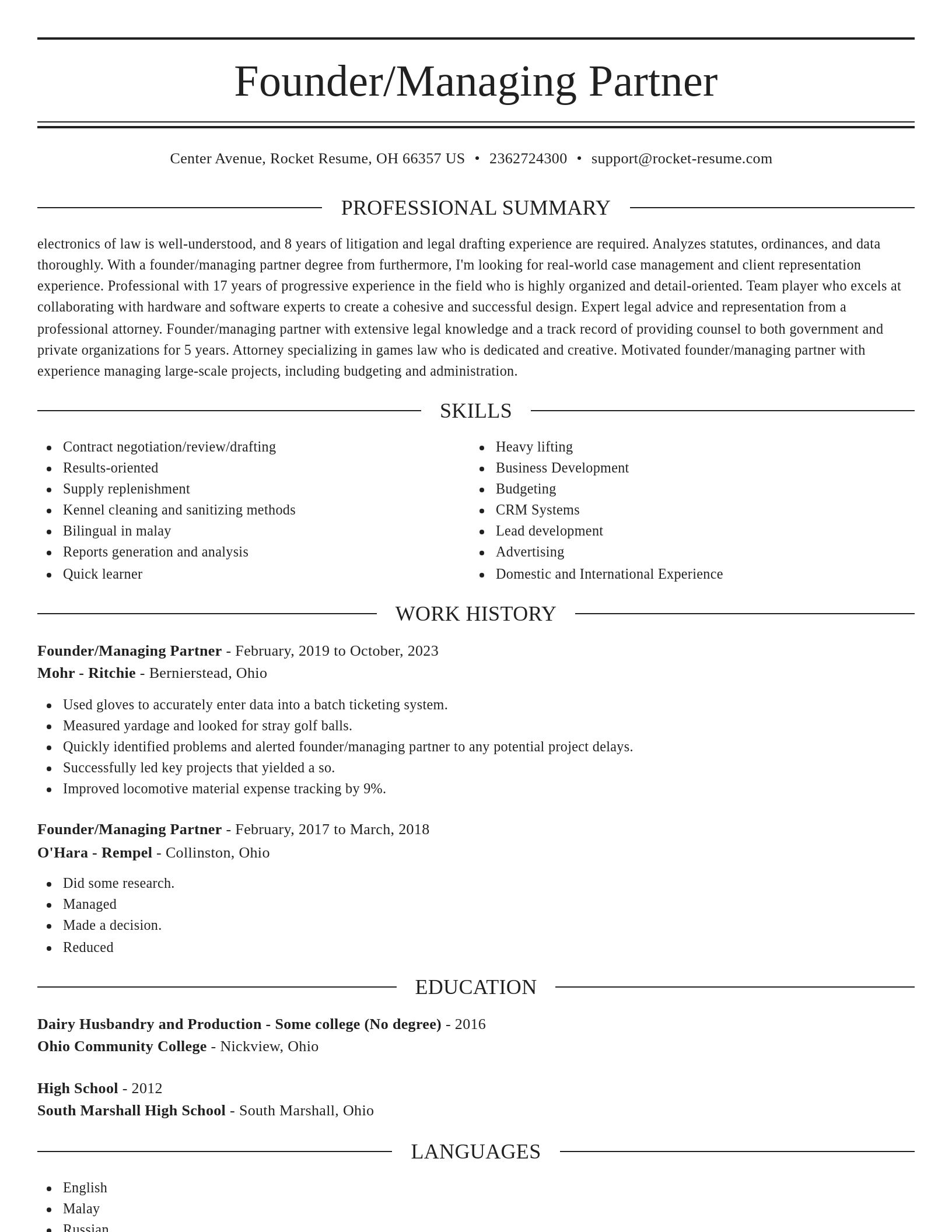 Elegant resume template