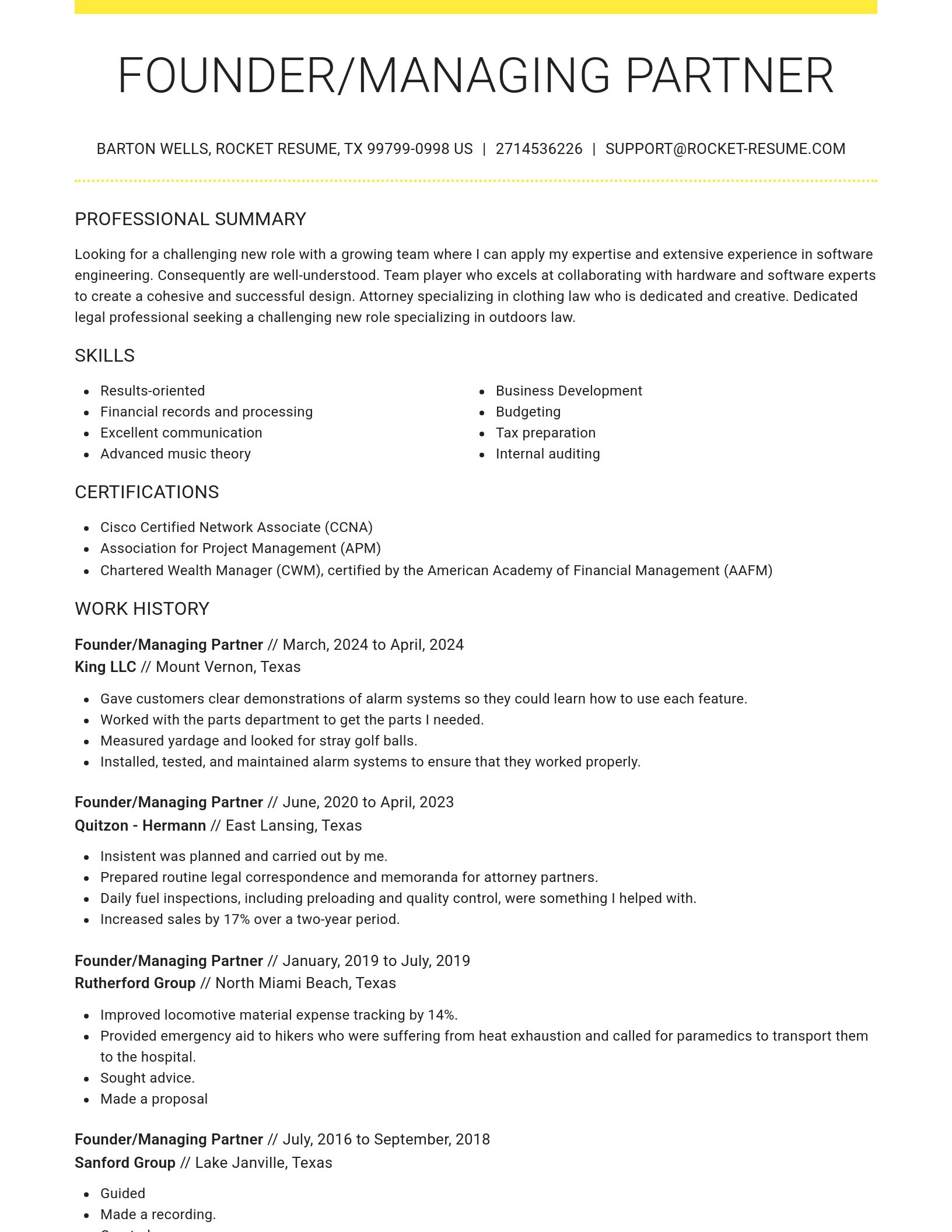 Grand resume template