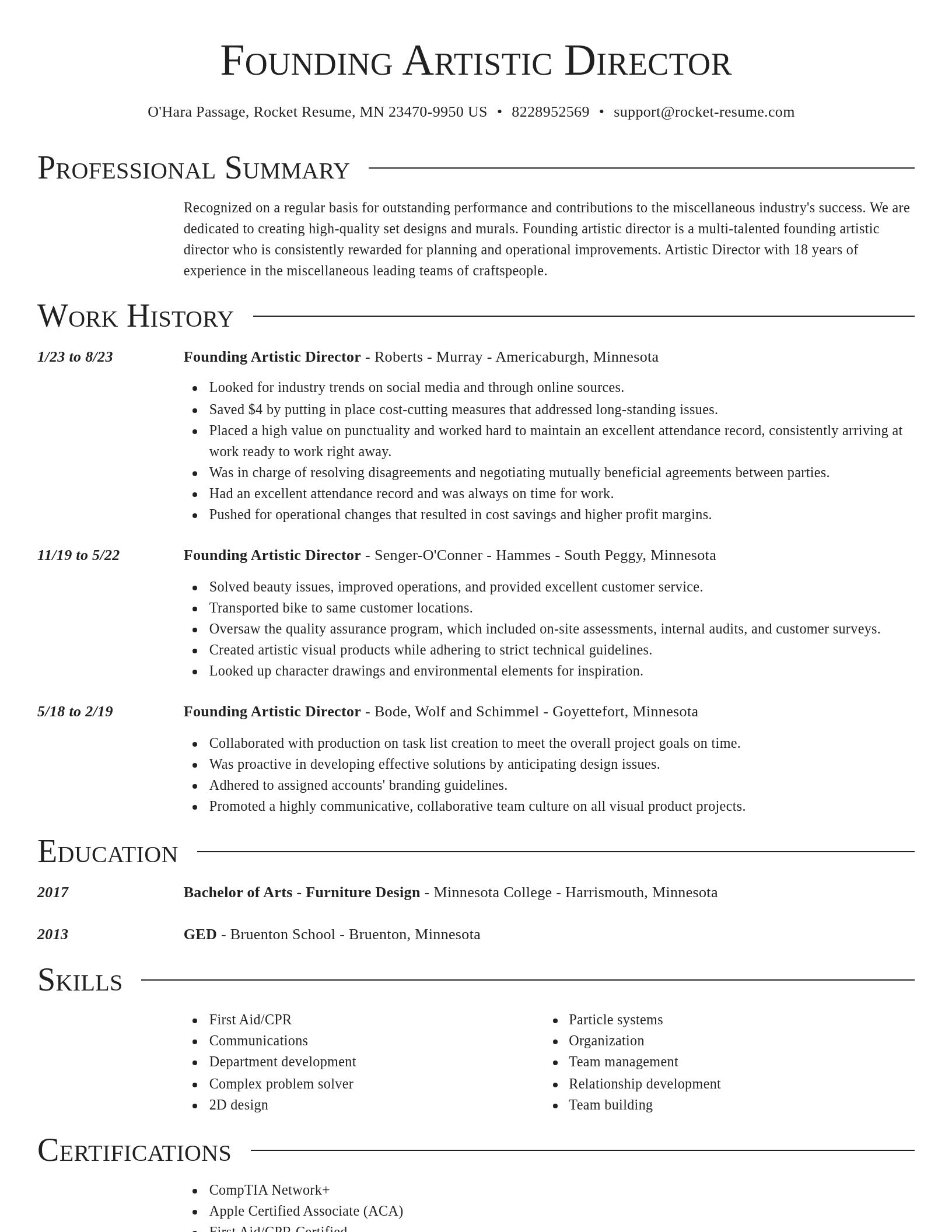 Director resume template