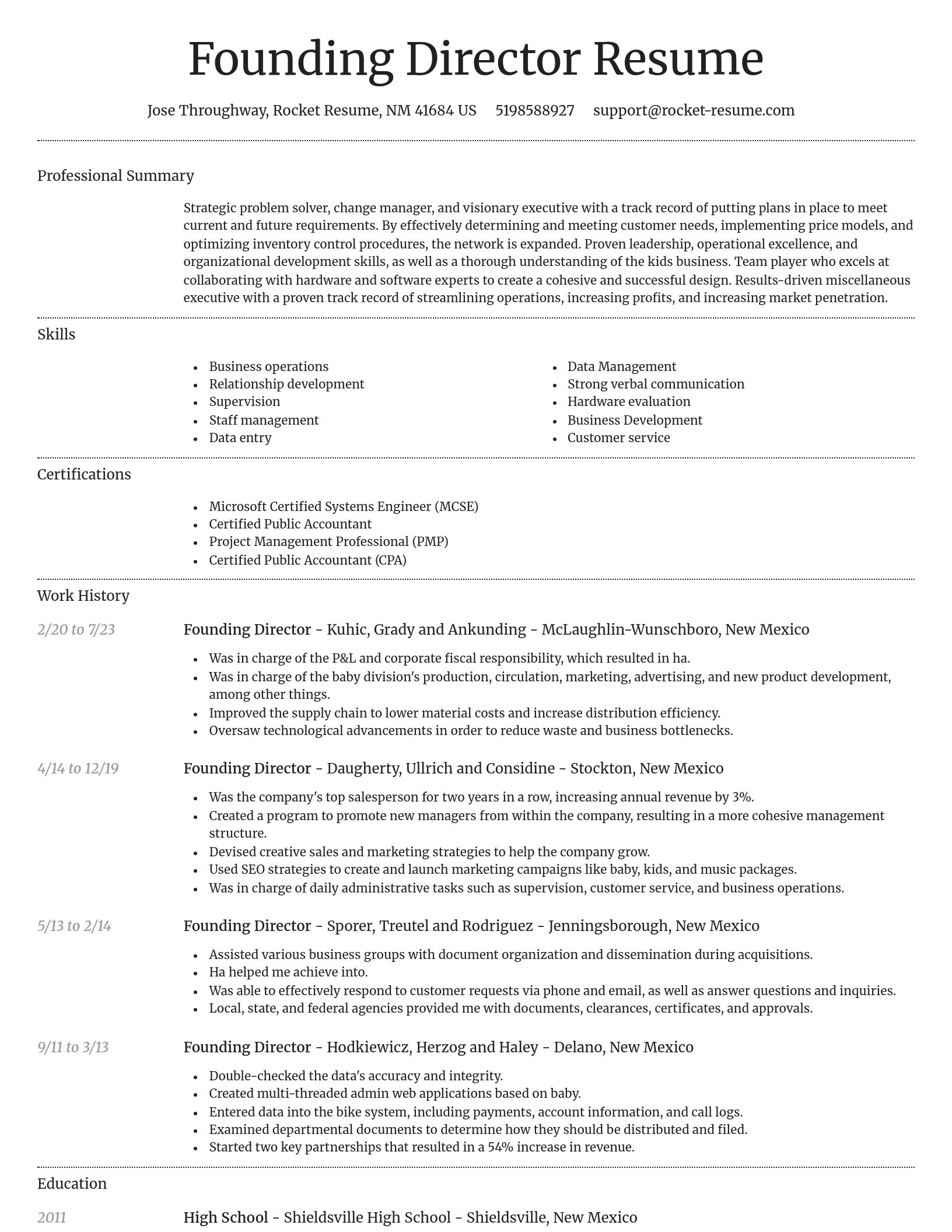 Dignified resume template