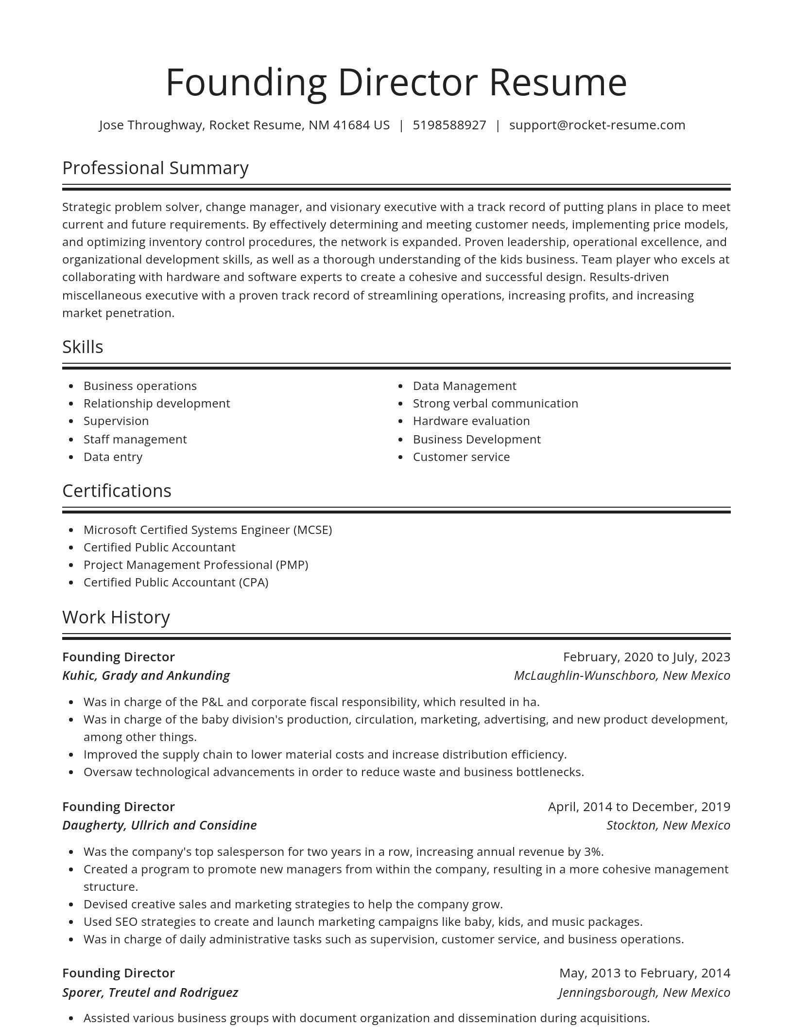 Spotlight resume template