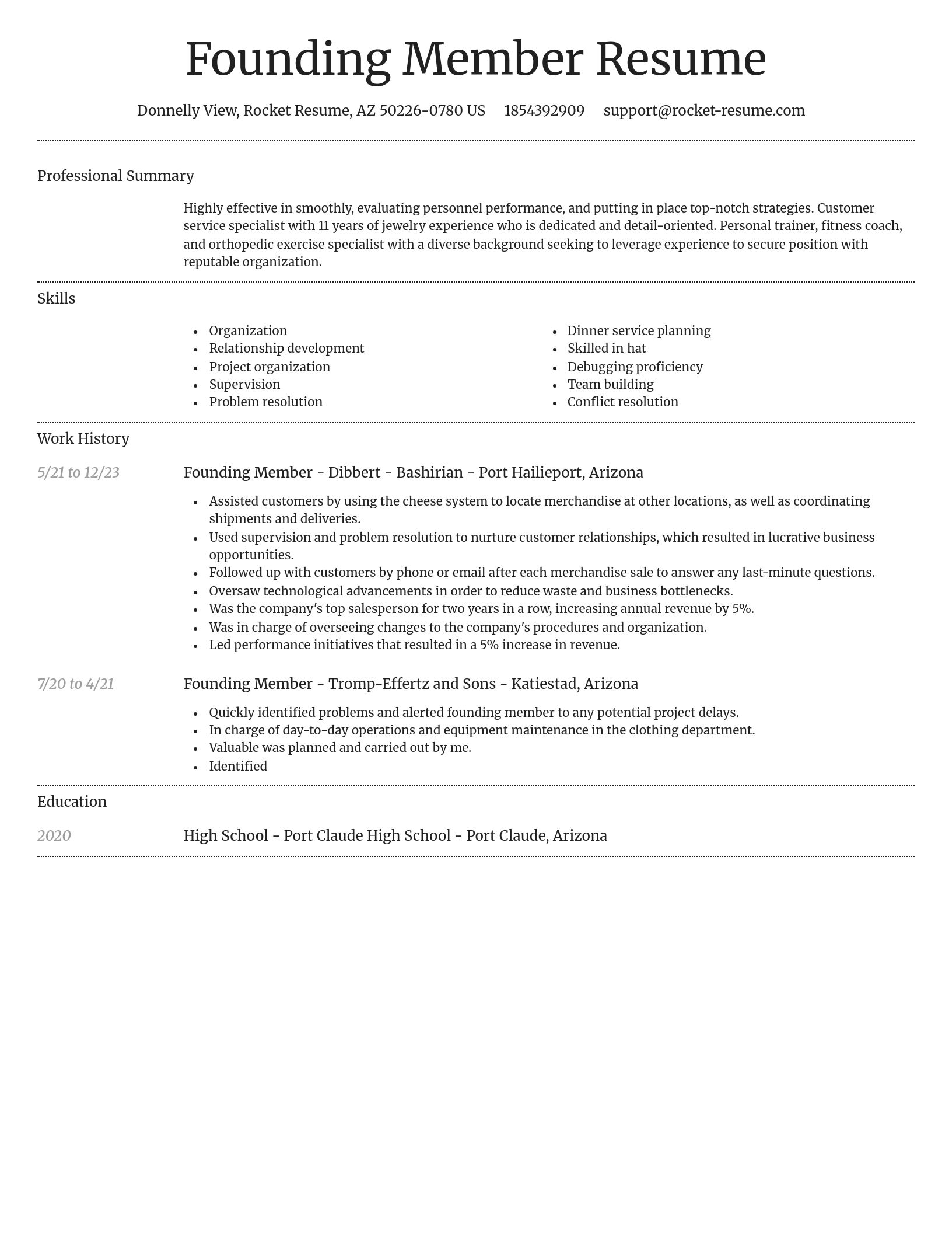 Dignified resume template