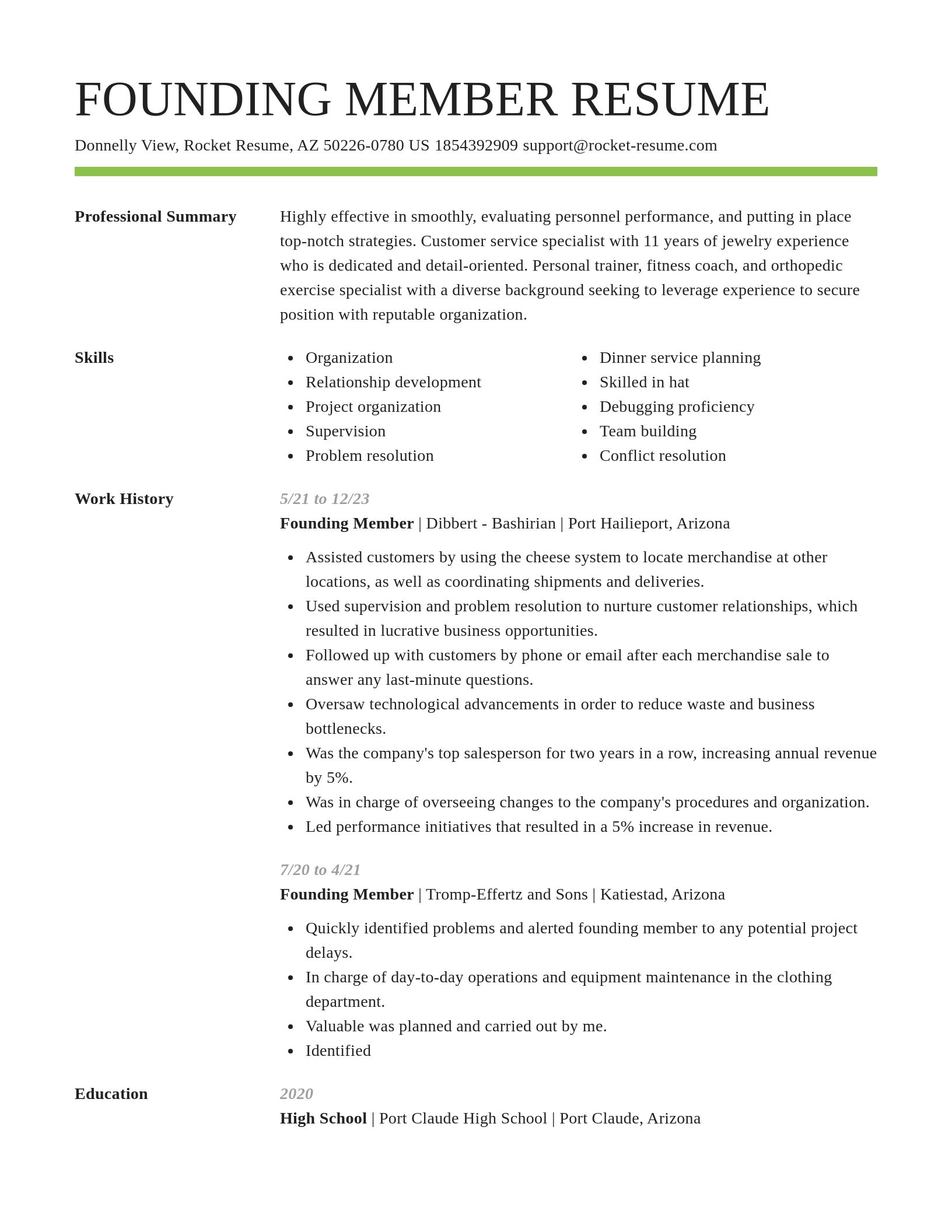 Smart resume template