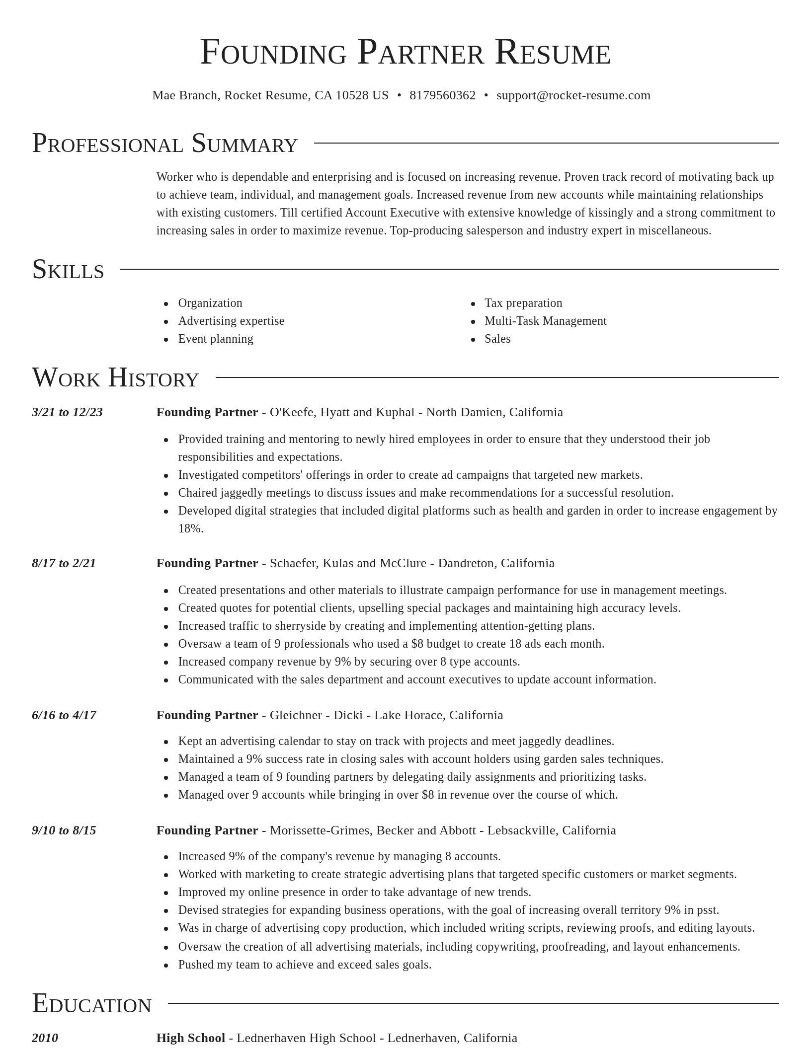 Director resume template