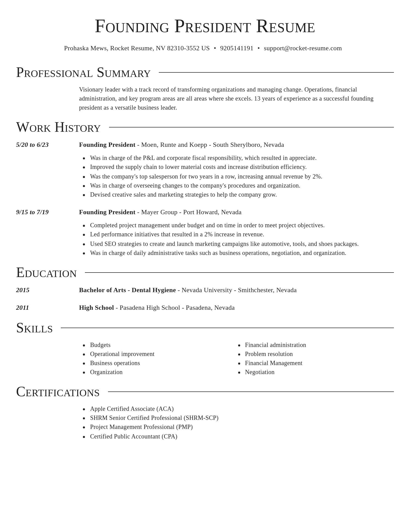 Director resume template