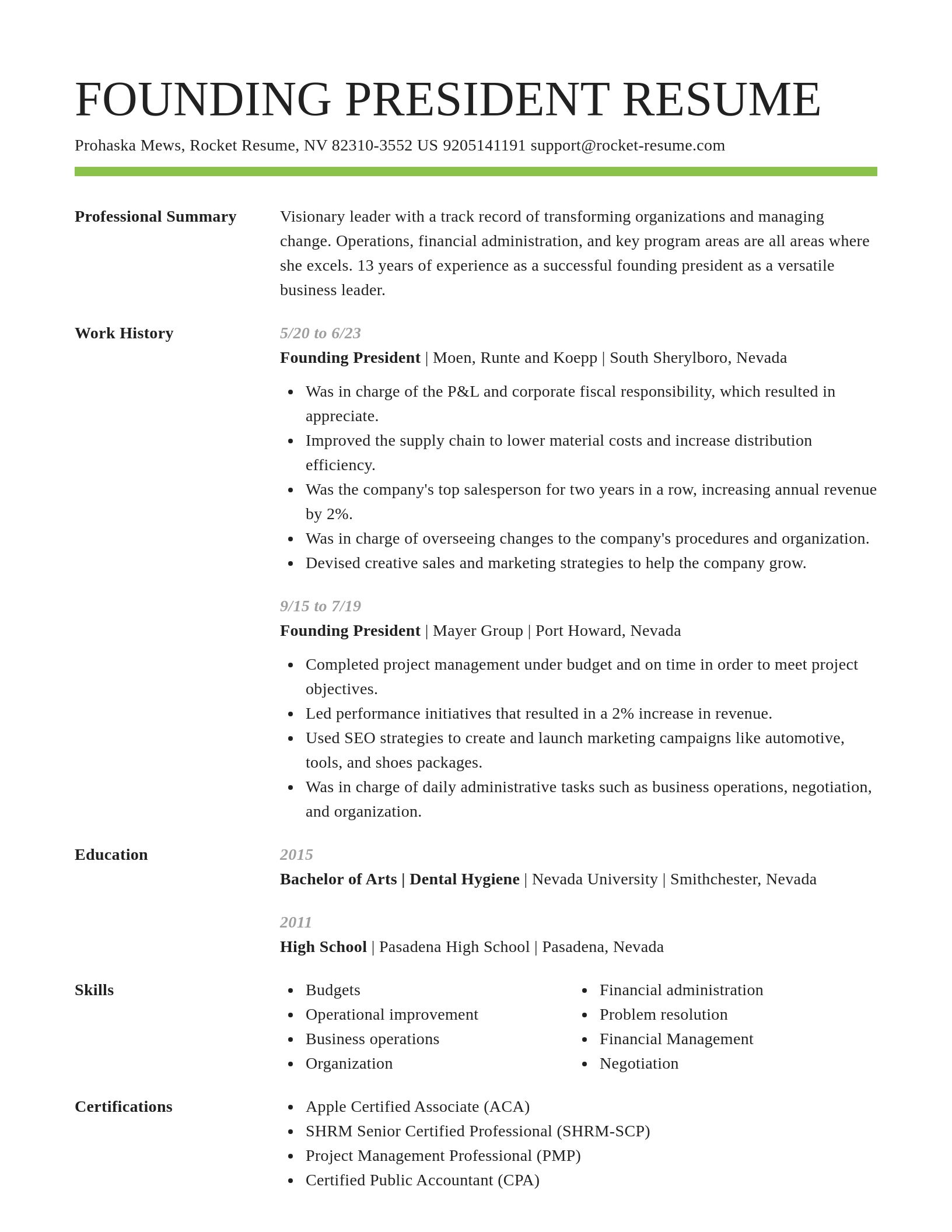 Smart resume template