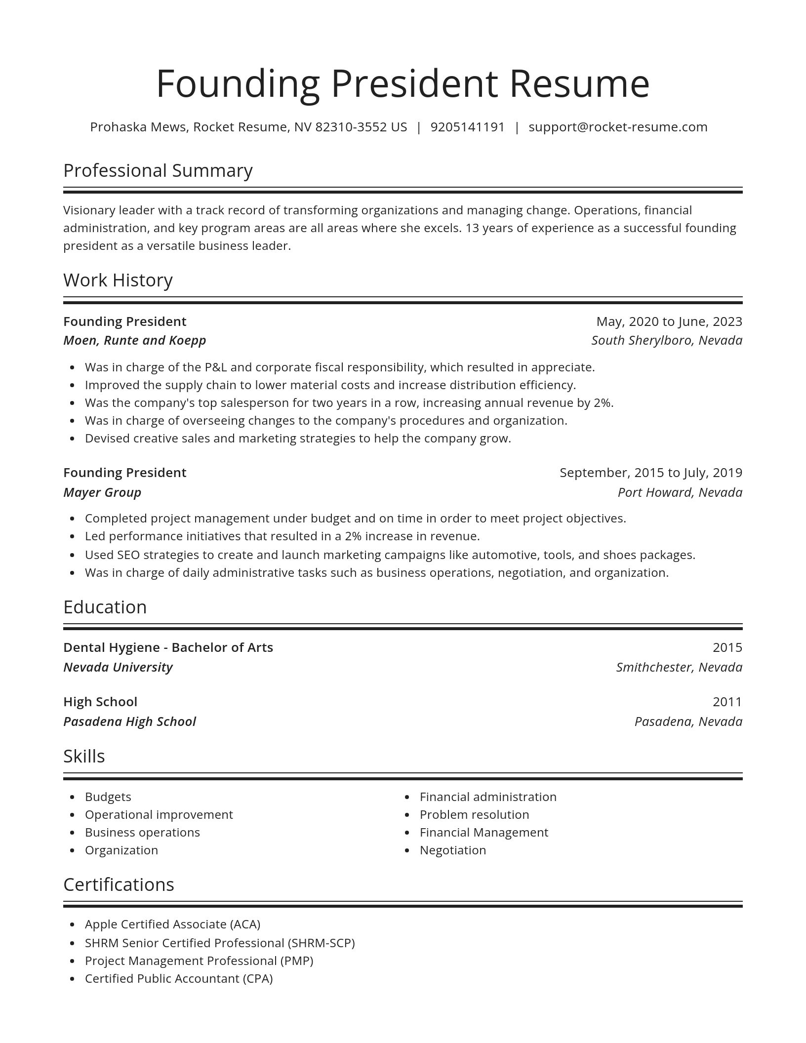 Spotlight resume template