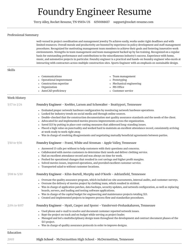 Dignified resume template
