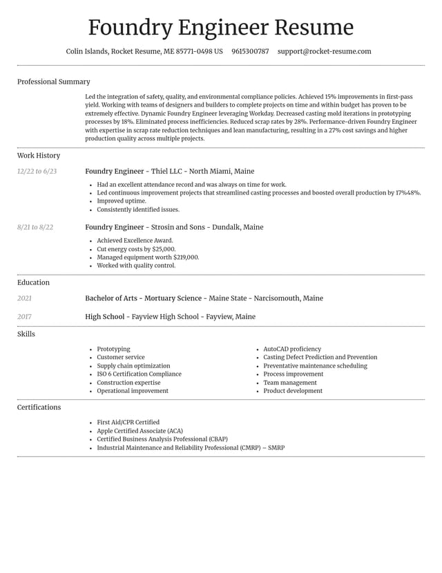 Dignified resume template