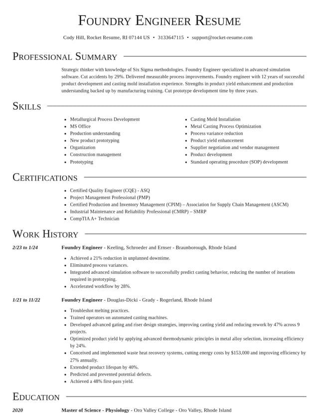 Director resume template