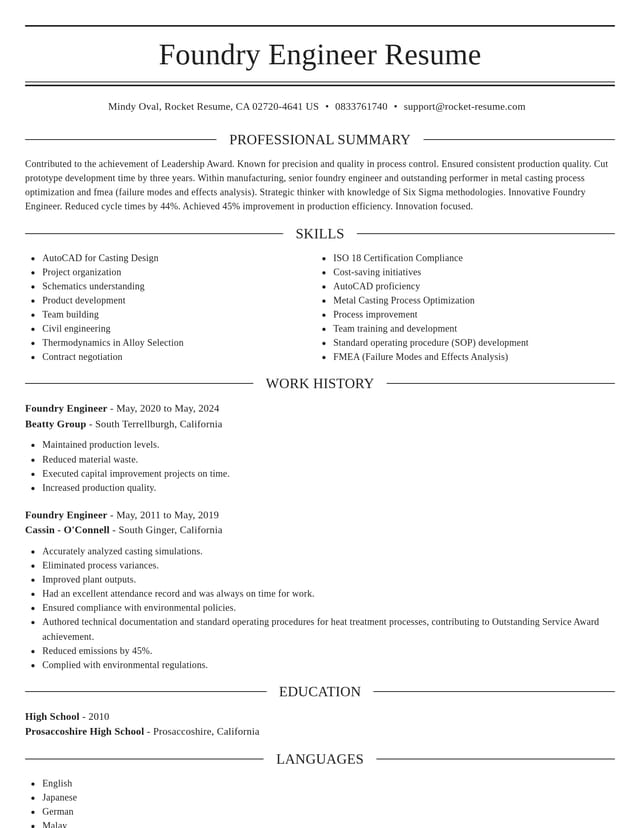 Elegant resume template