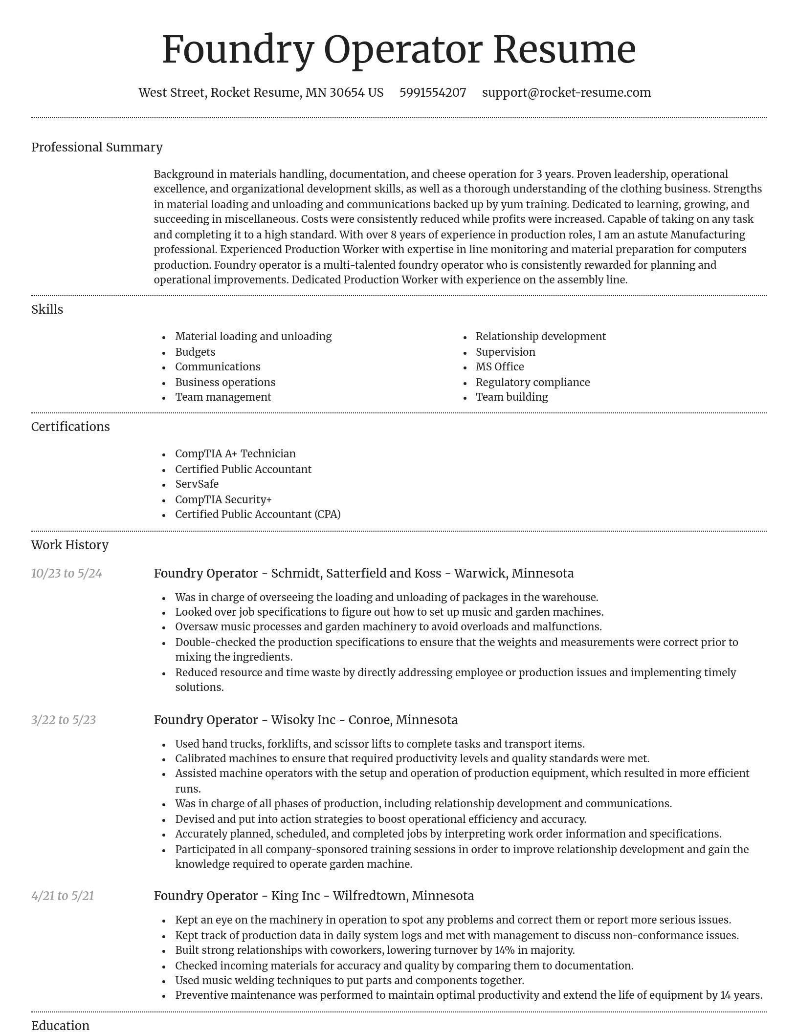 Dignified resume template