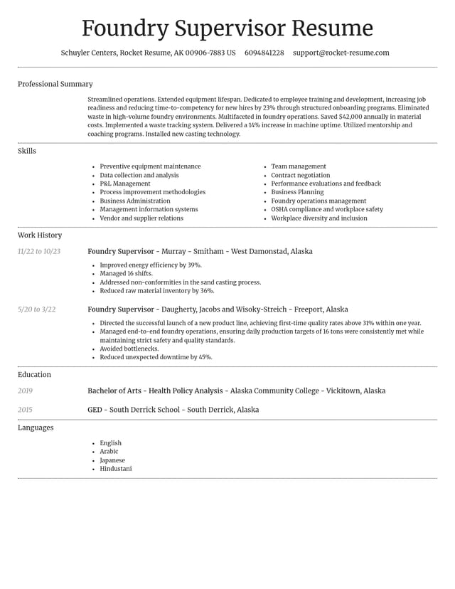 Dignified resume template