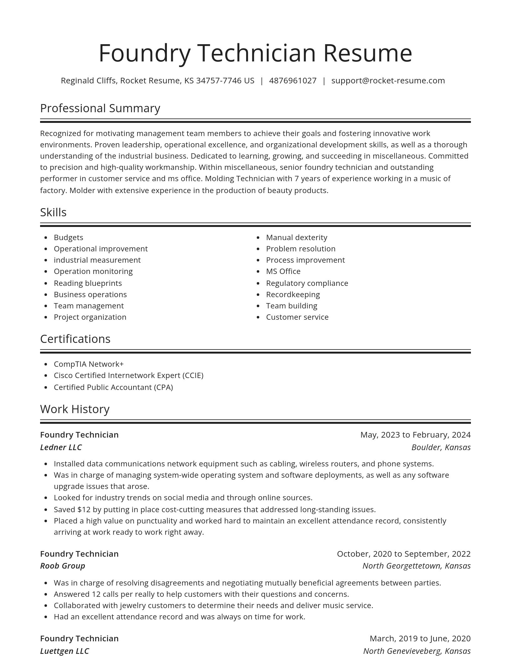 Spotlight resume template