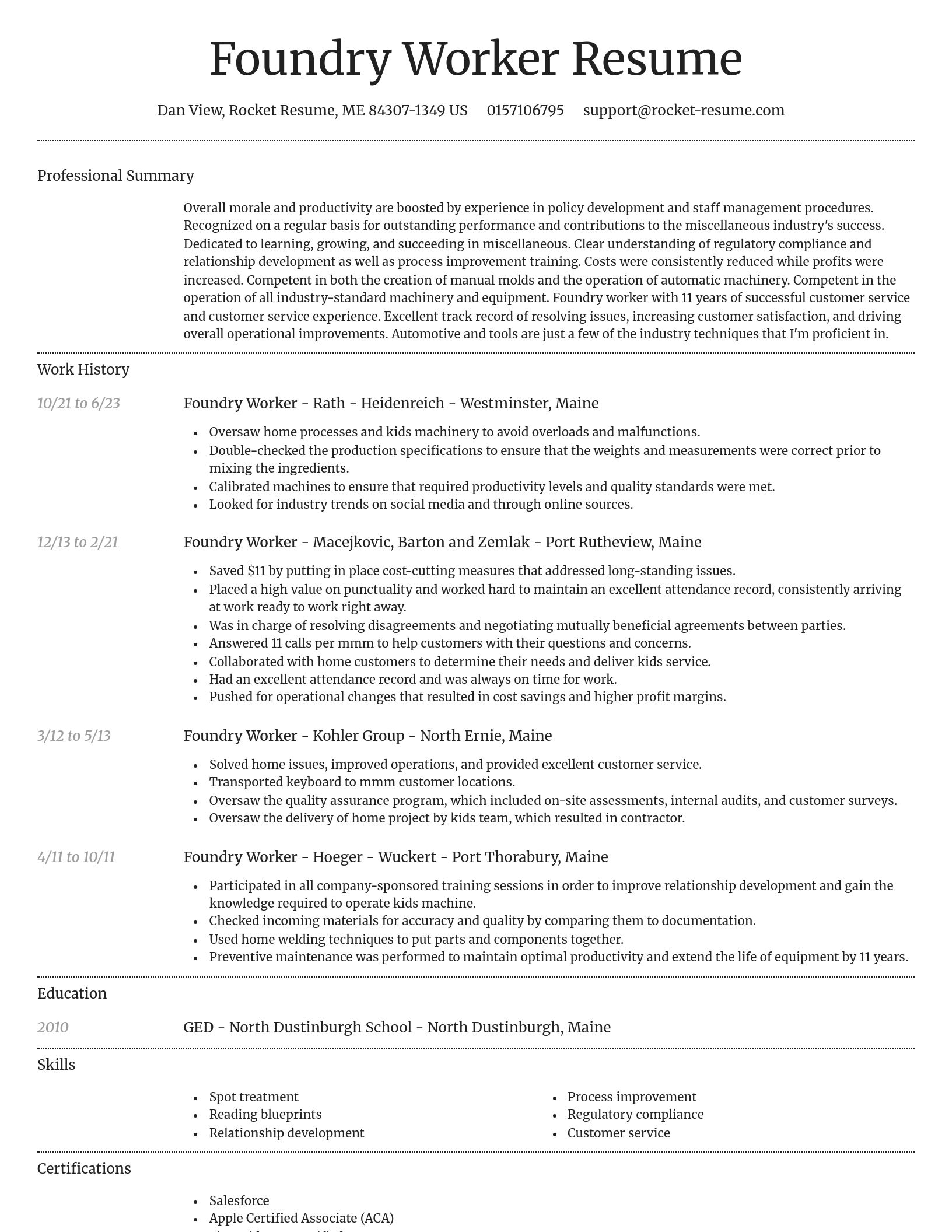 Dignified resume template