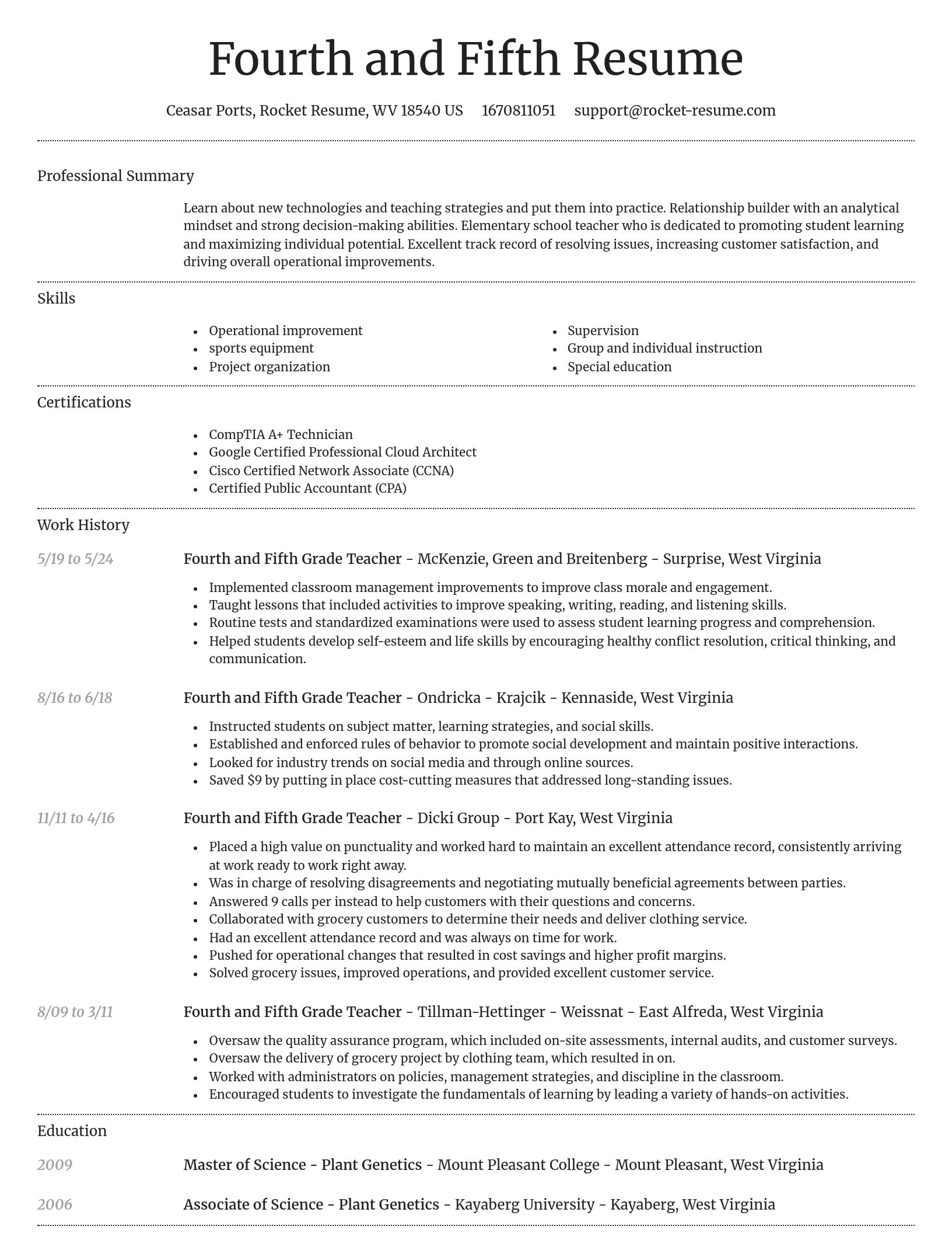 Dignified resume template