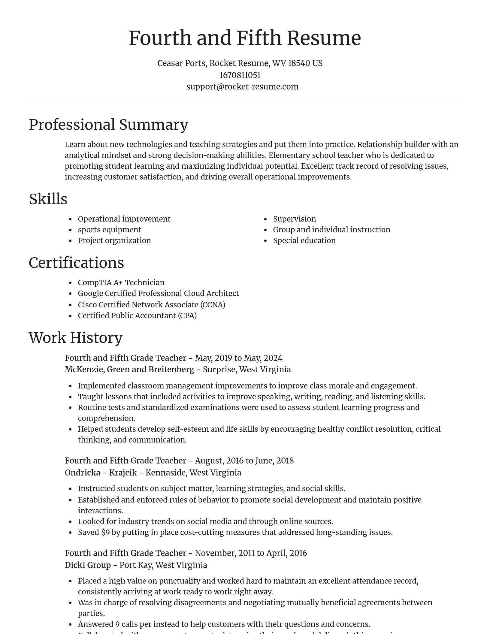 Focal Point resume template