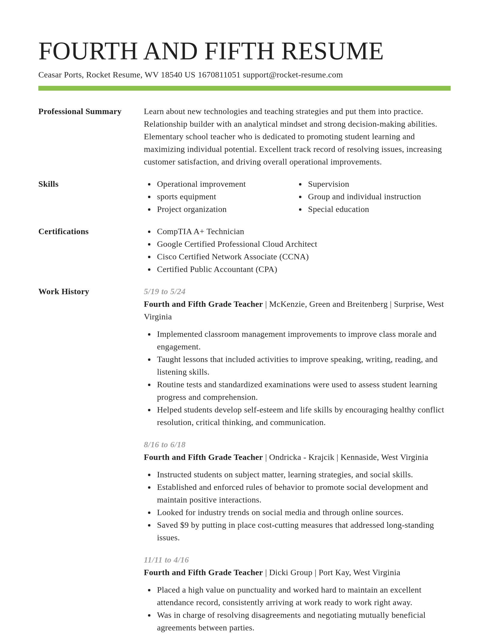 Smart resume template