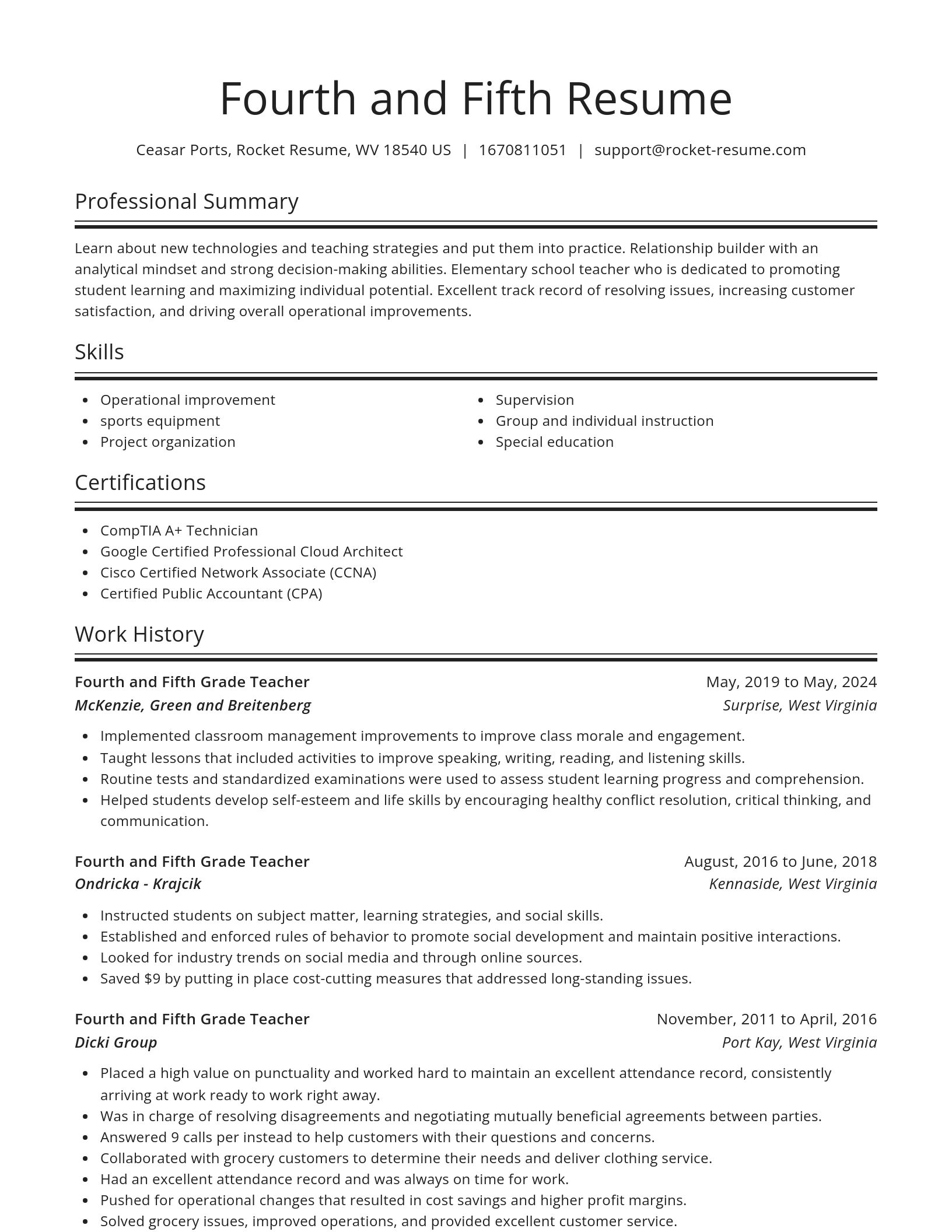 Spotlight resume template
