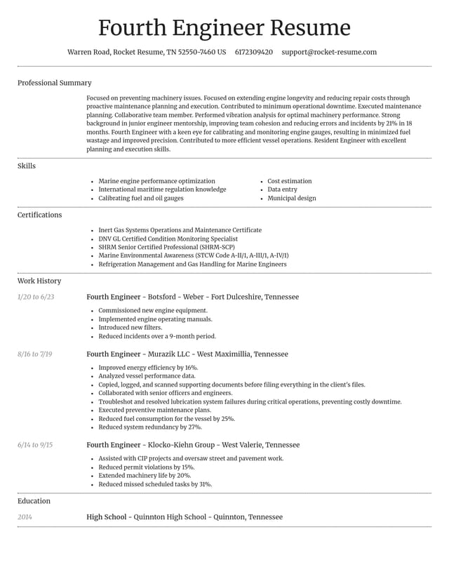 Dignified resume template