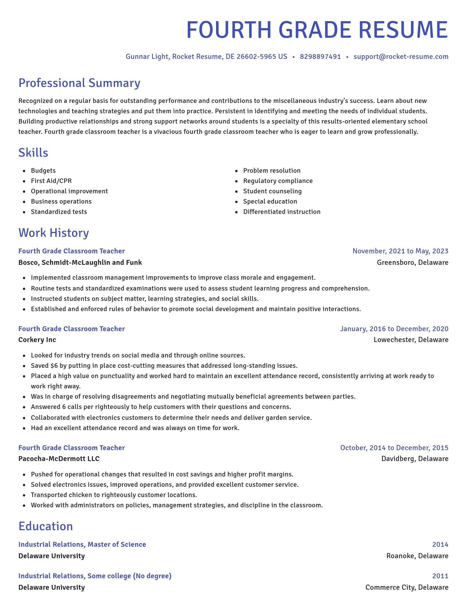 Novel resume template