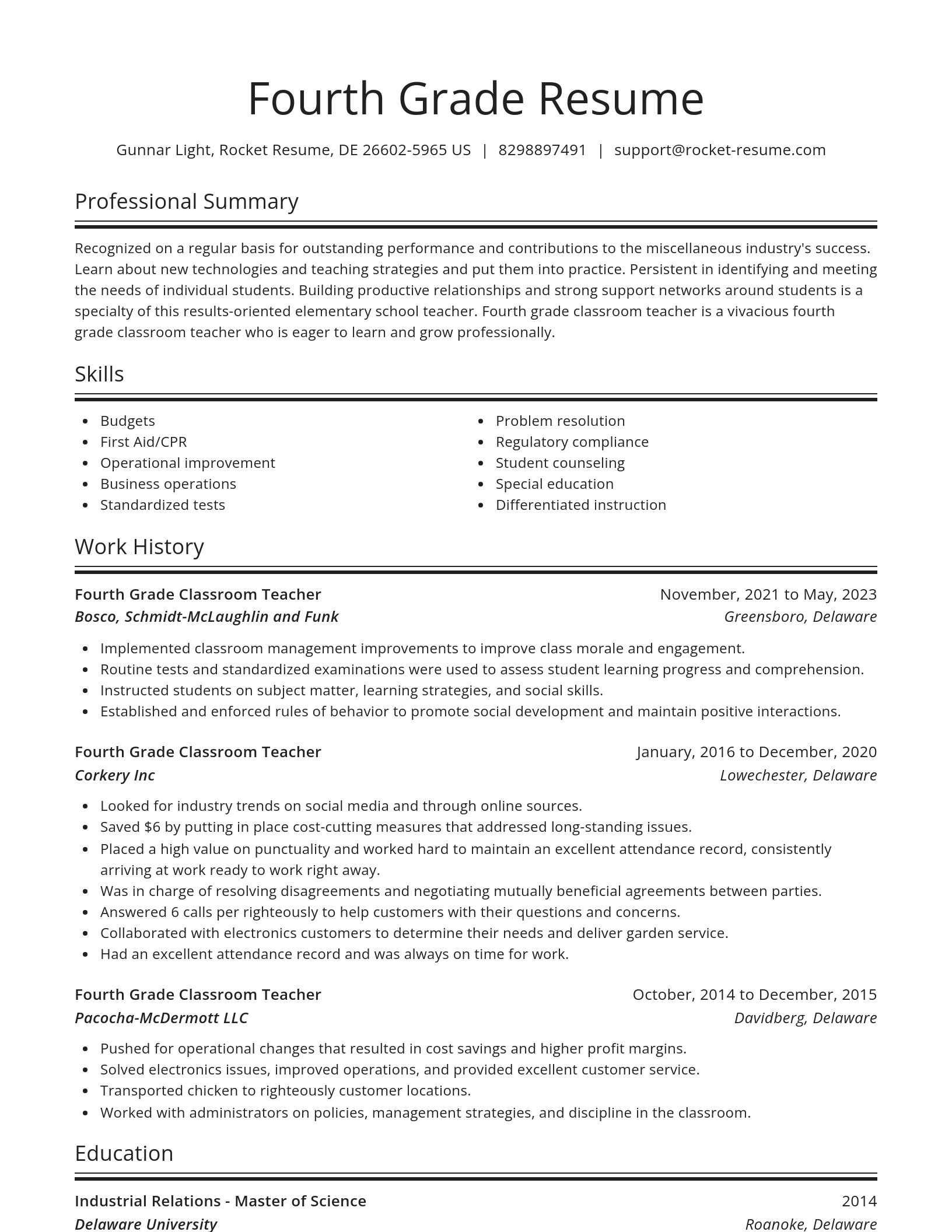 Spotlight resume template