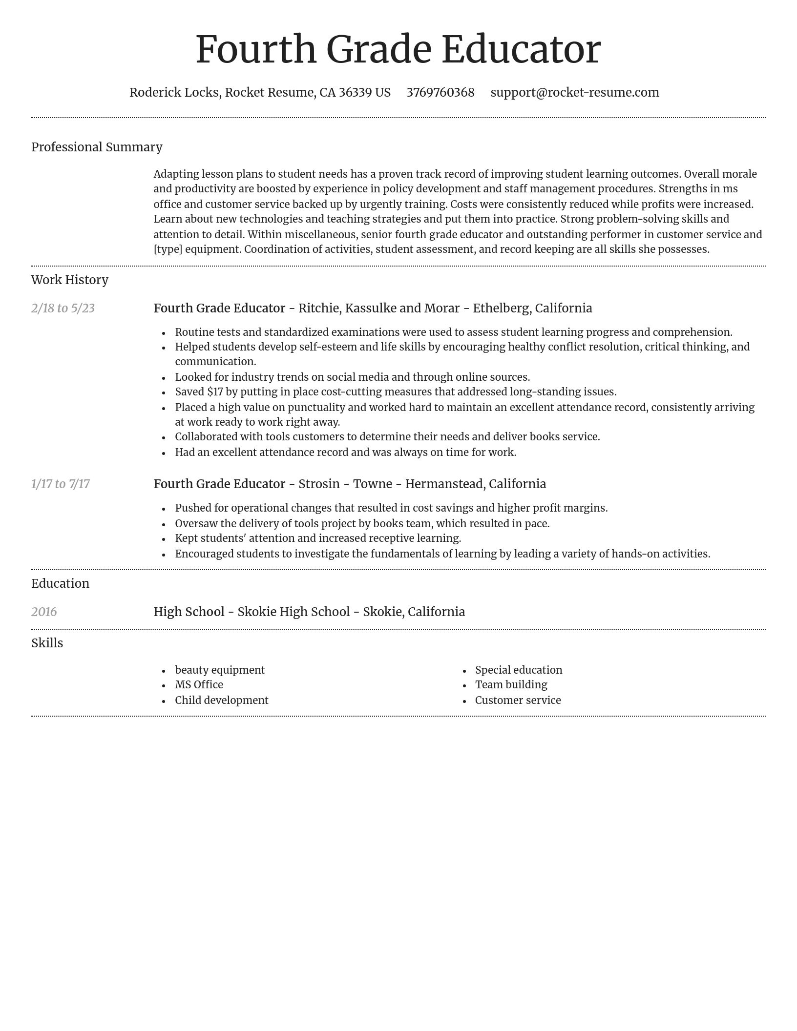Dignified resume template