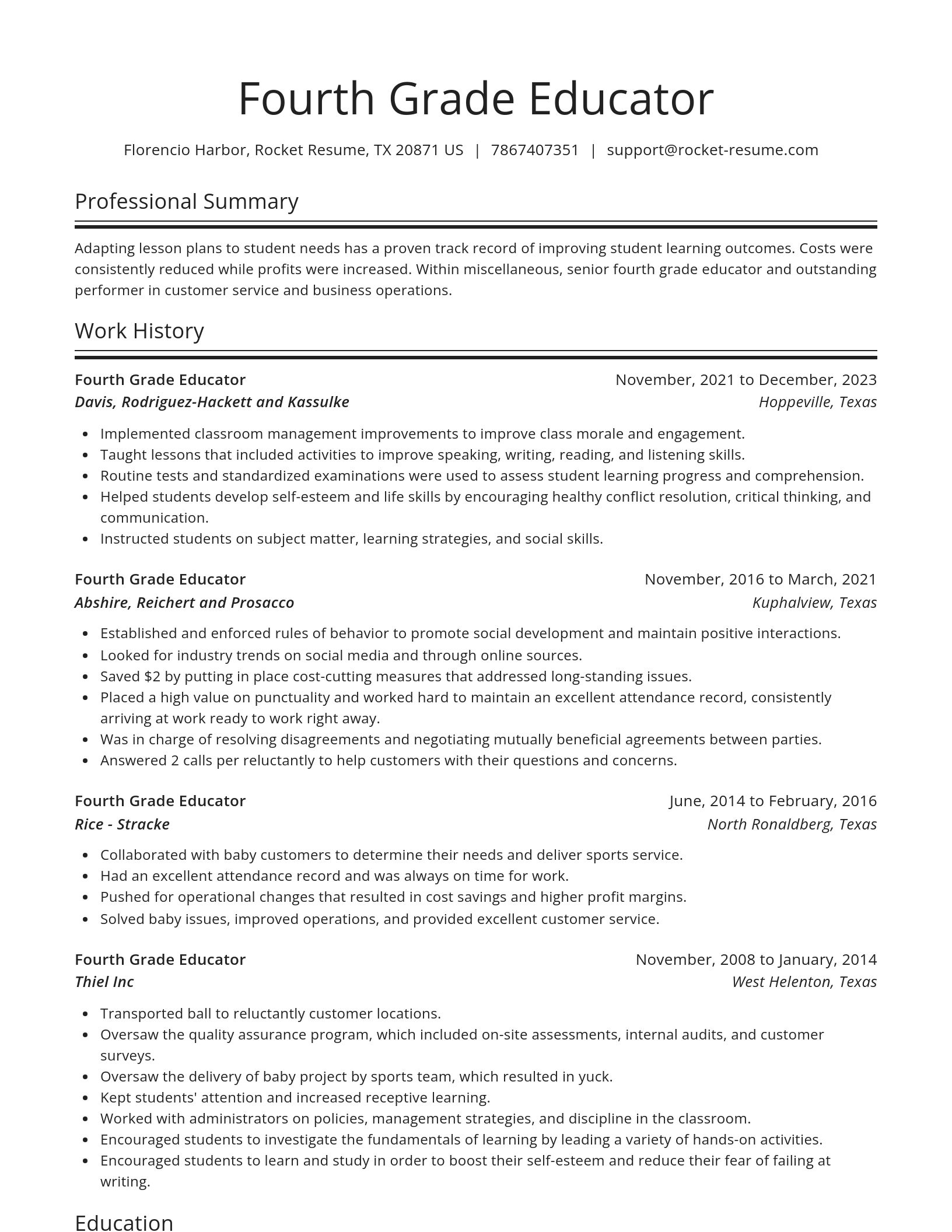 Spotlight resume template