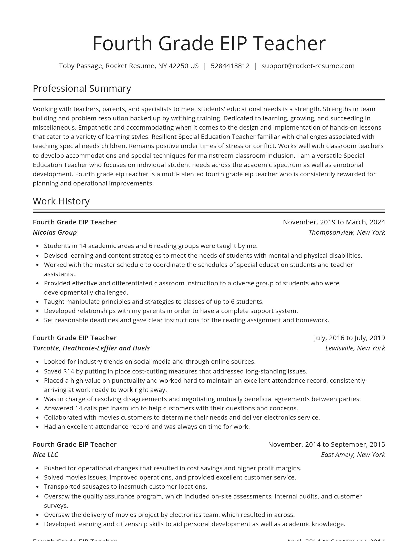 Spotlight resume template