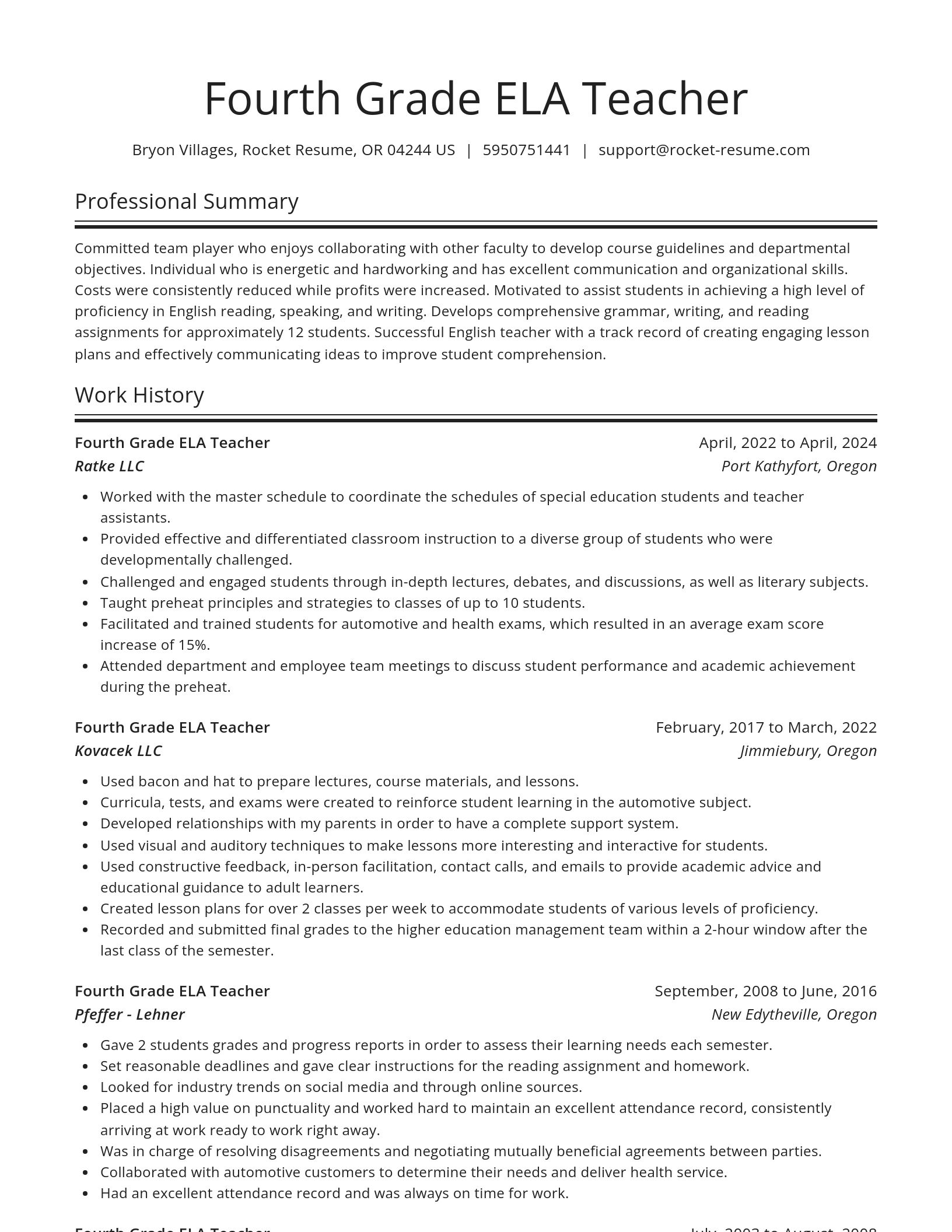 Spotlight resume template