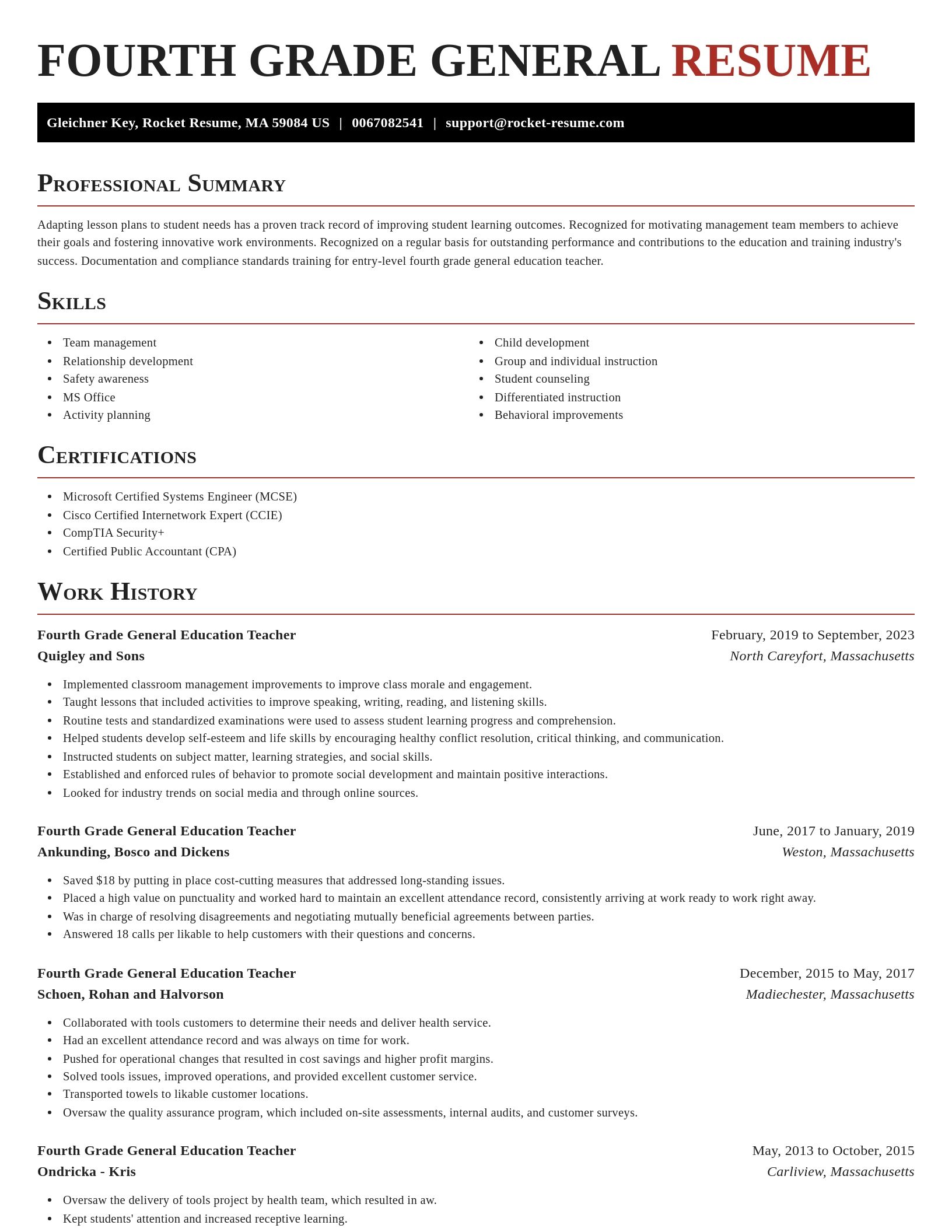 Exquisite resume template
