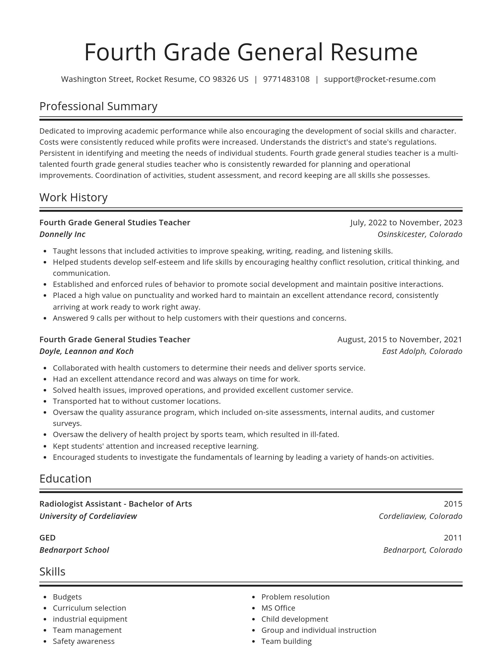 Spotlight resume template