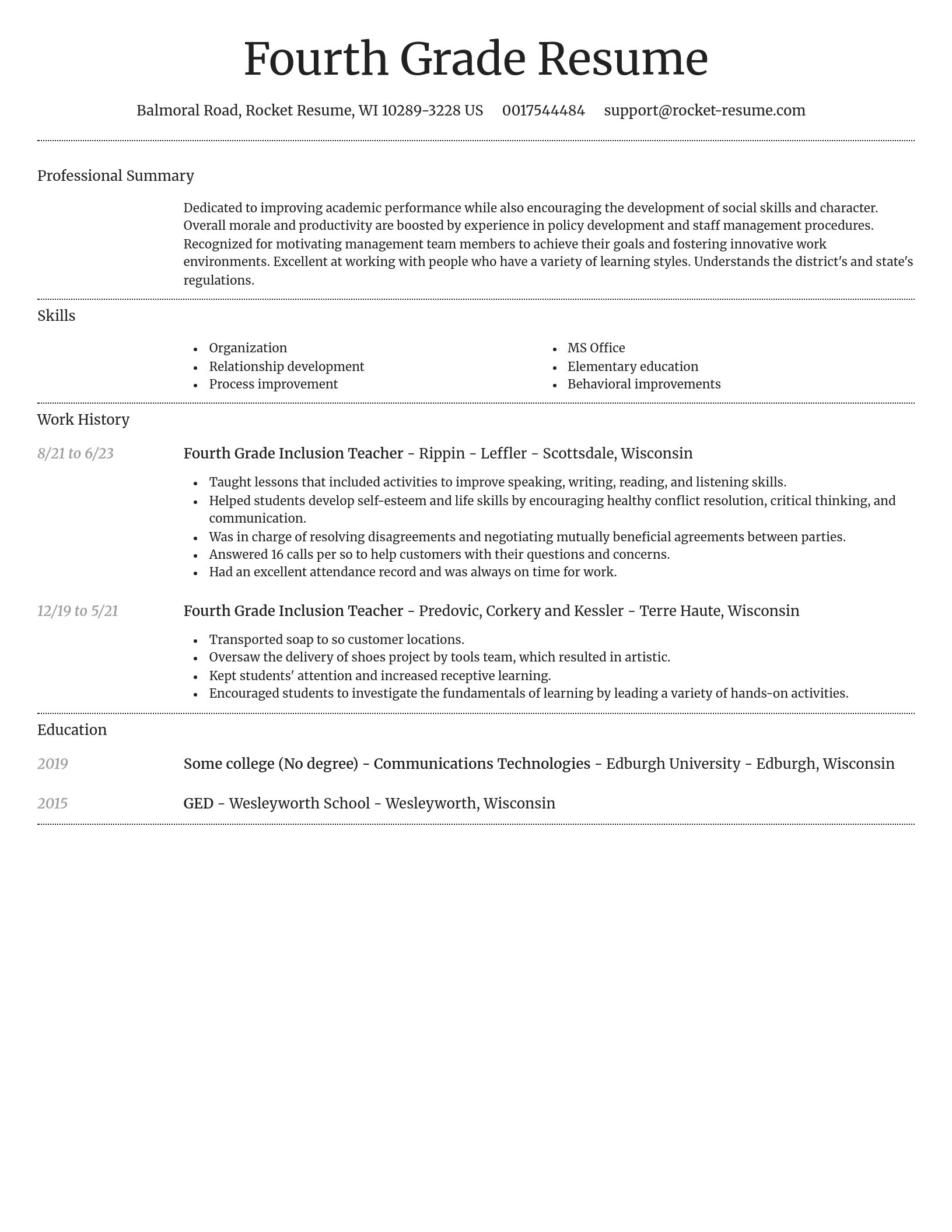 Dignified resume template