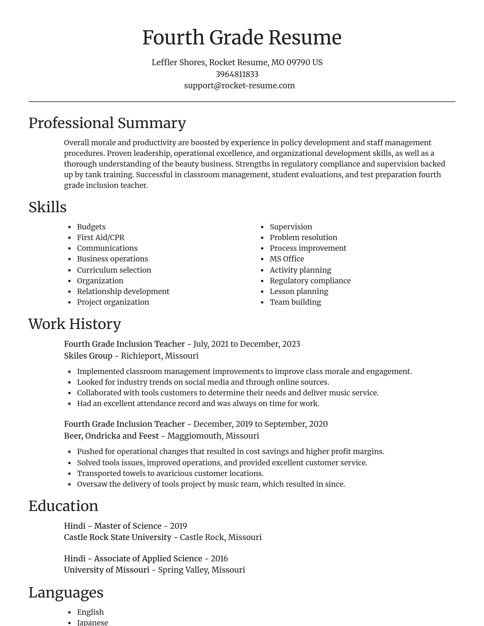 Focal Point resume template