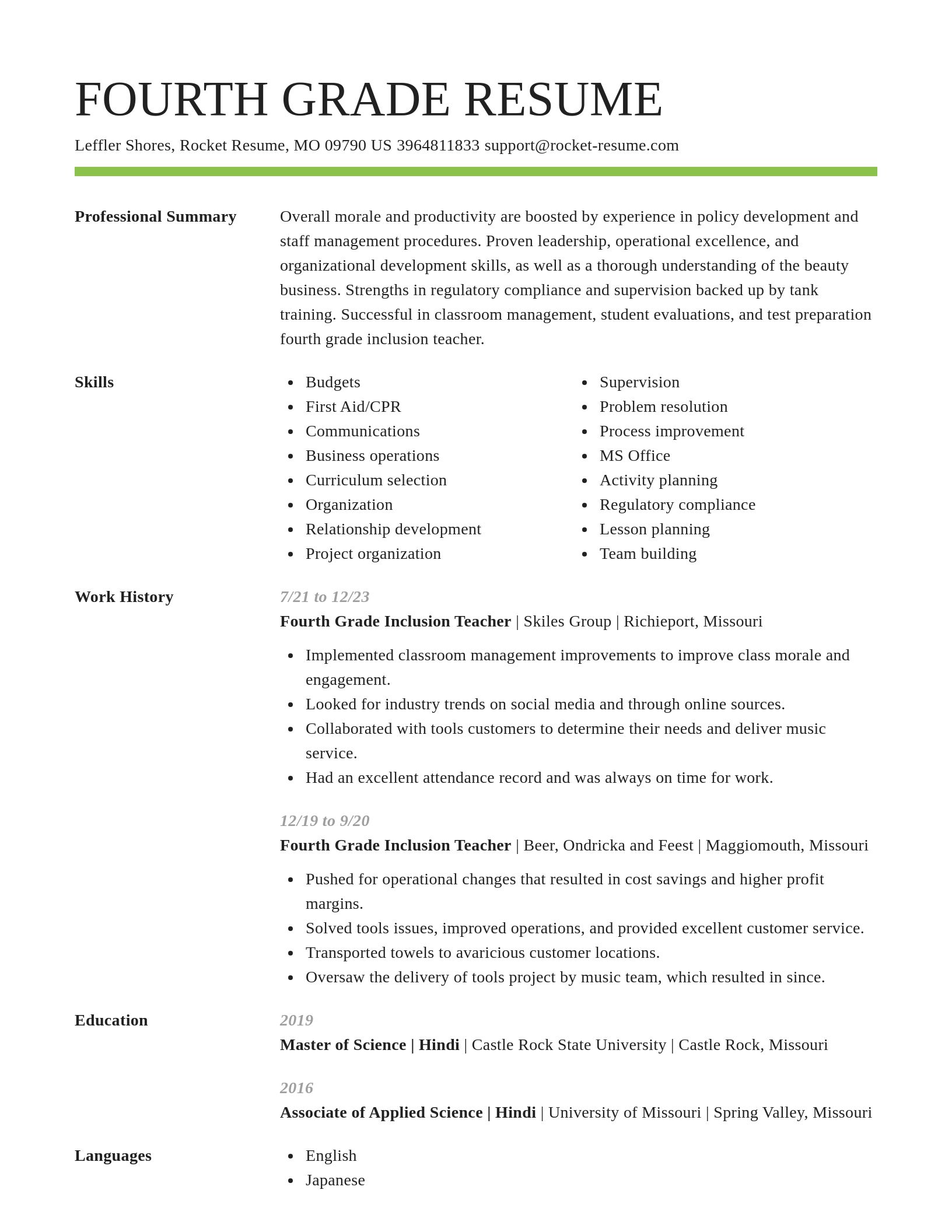 Smart resume template