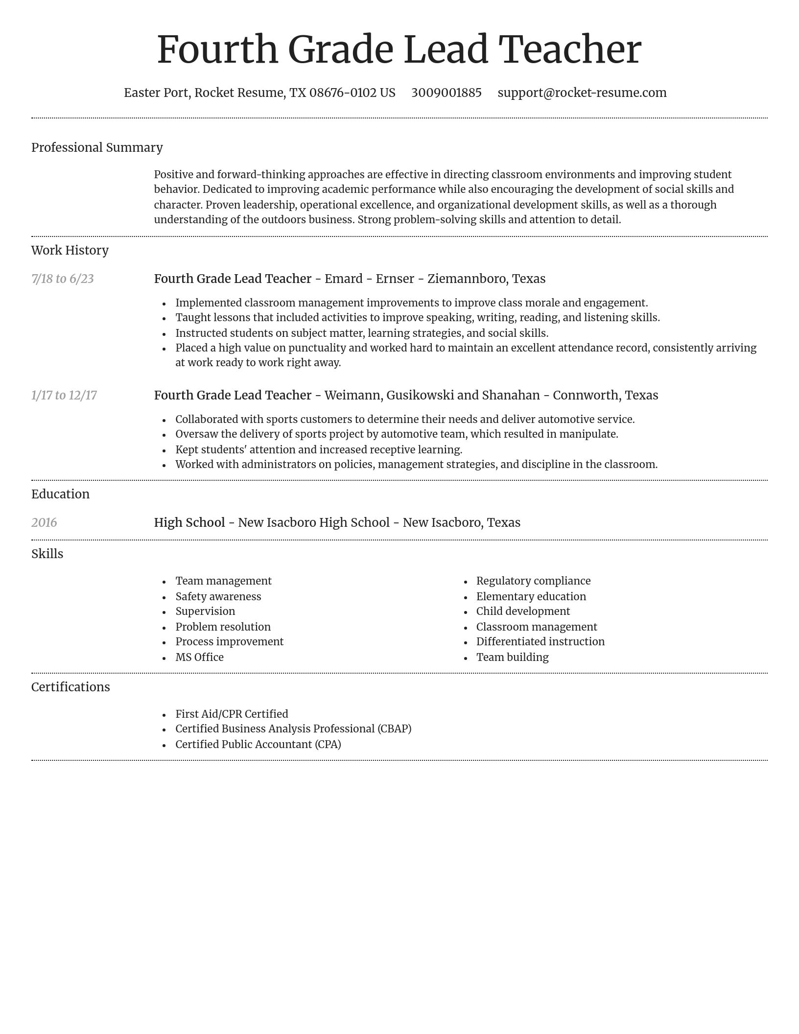 Dignified resume template