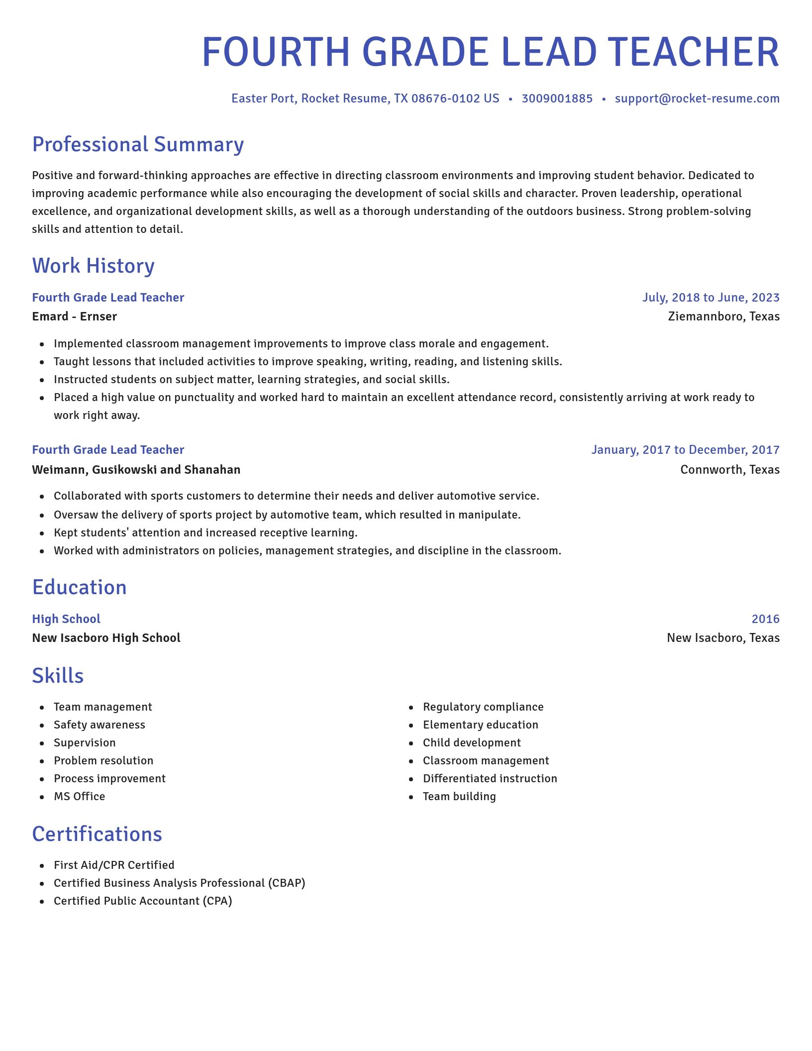 Novel resume template