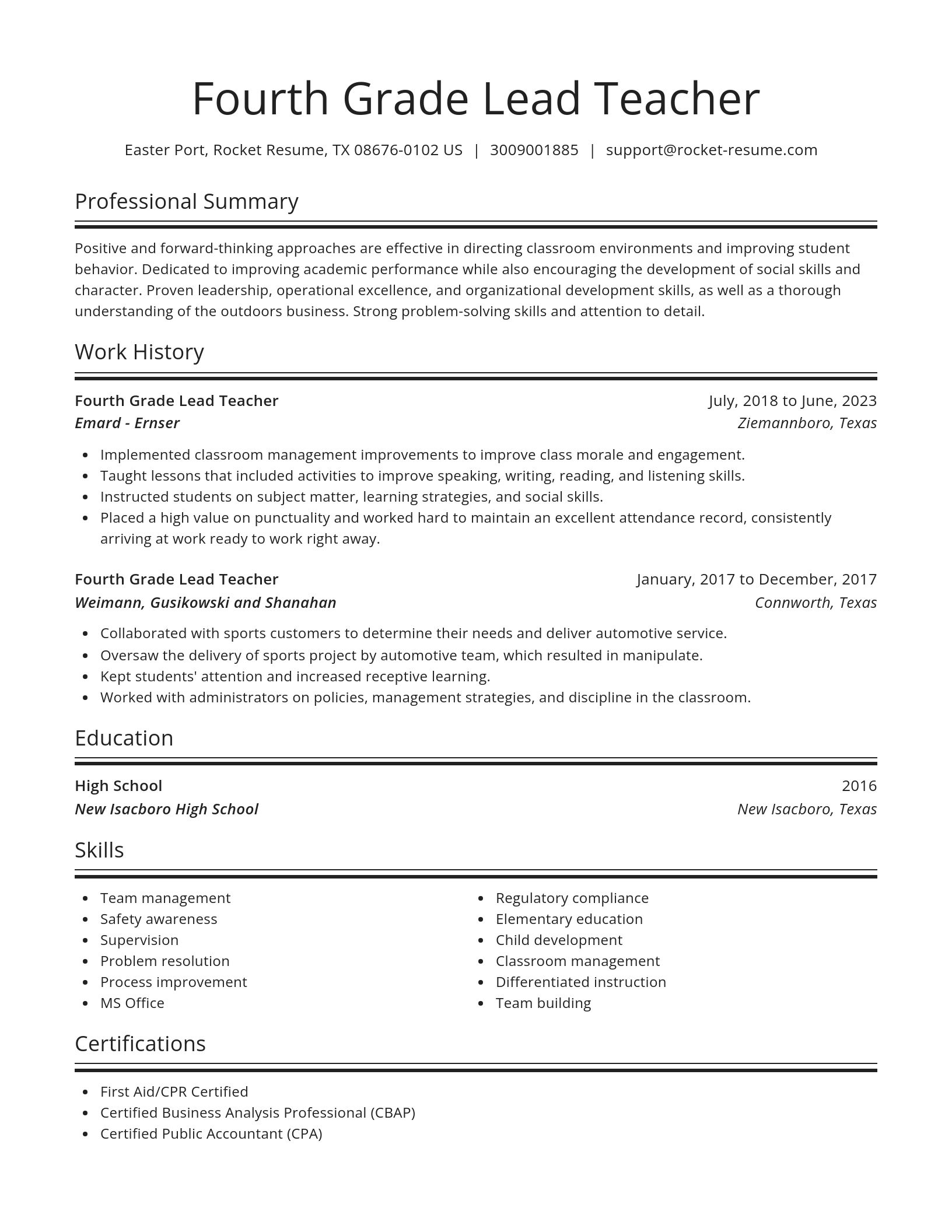 Spotlight resume template